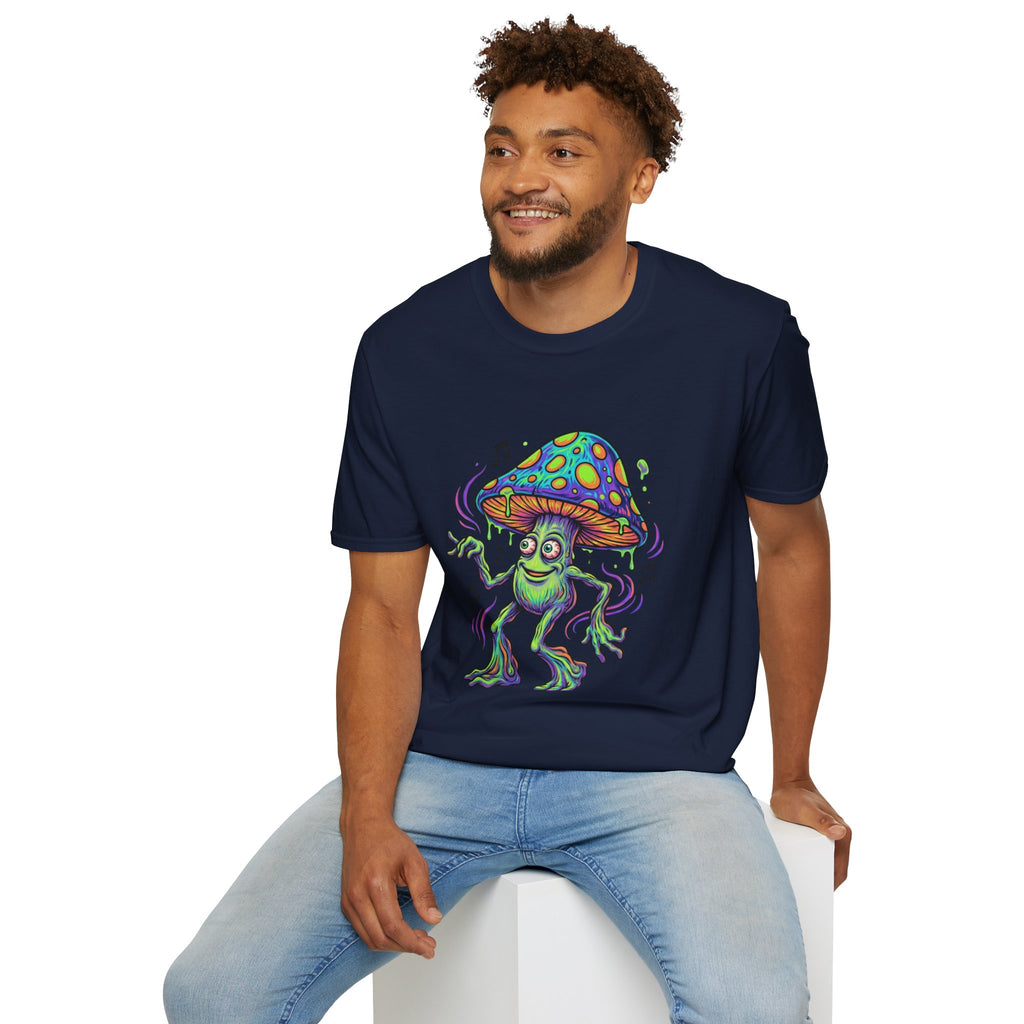Psychedelic Mushroom Monster T-Shirt — Neon Trippy Fungi Graphic Tee
