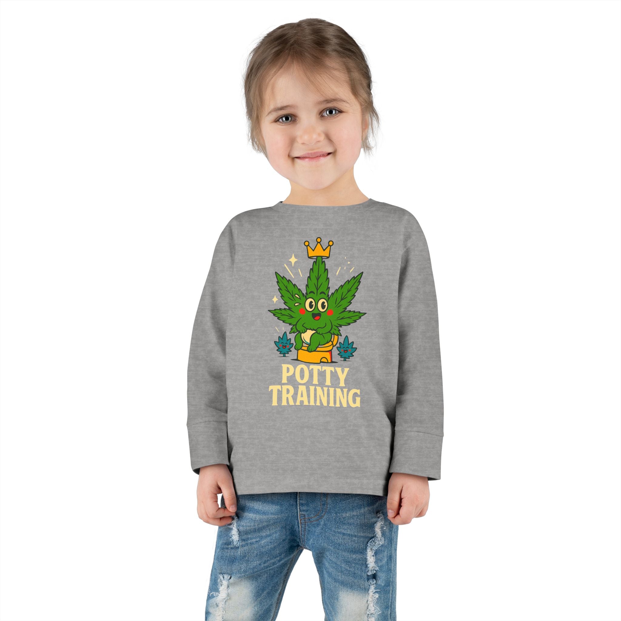 Potty Training Toddler Long Sleeve Tee, Cute Kids Shirt