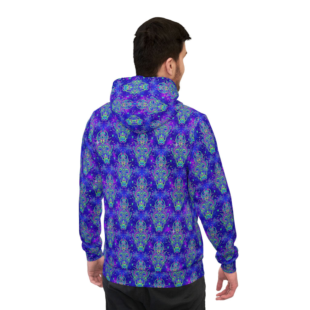 Psychedelic Blue Kaleidoscope Athletic Hoodie