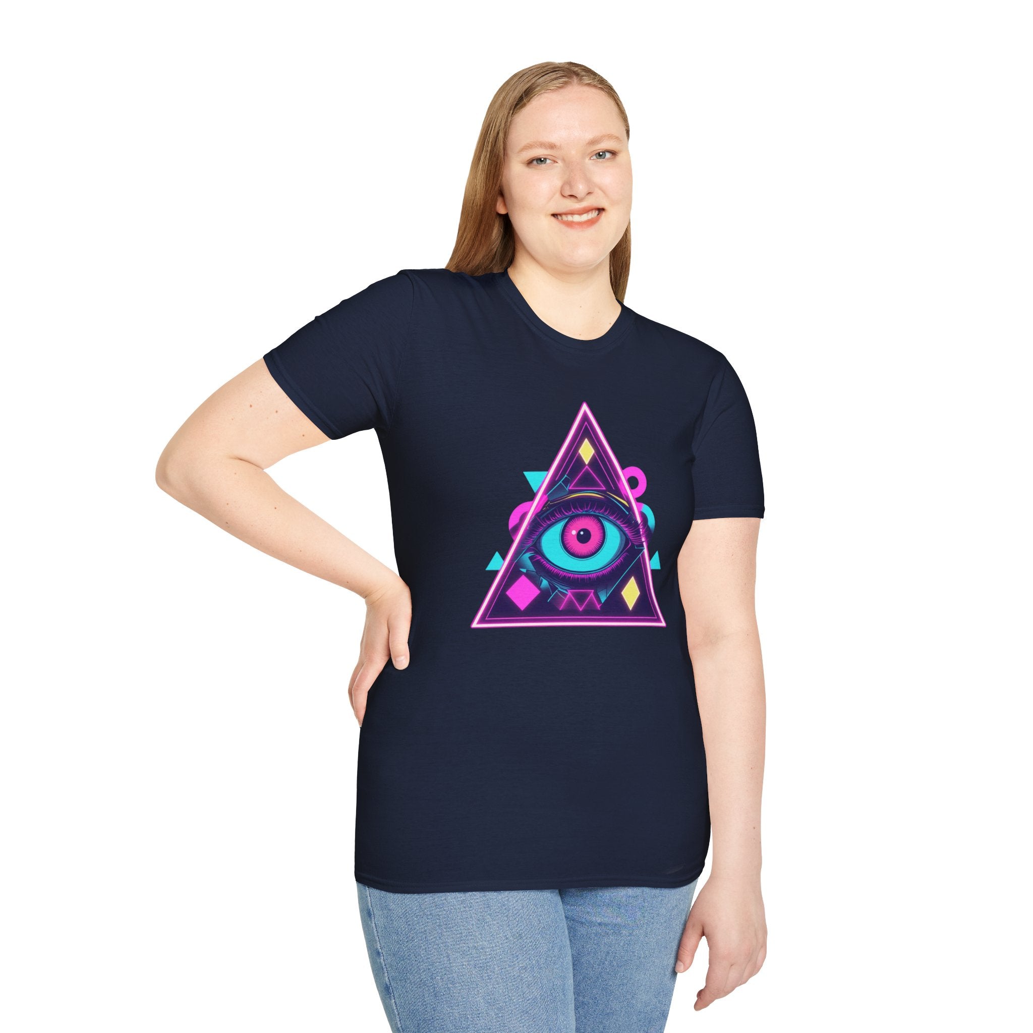 Mystical Eye Graphic T-Shirt | Unisex Softstyle Tee for Festival Wear, Casual Style, Gift, Streetwear, Unique Design