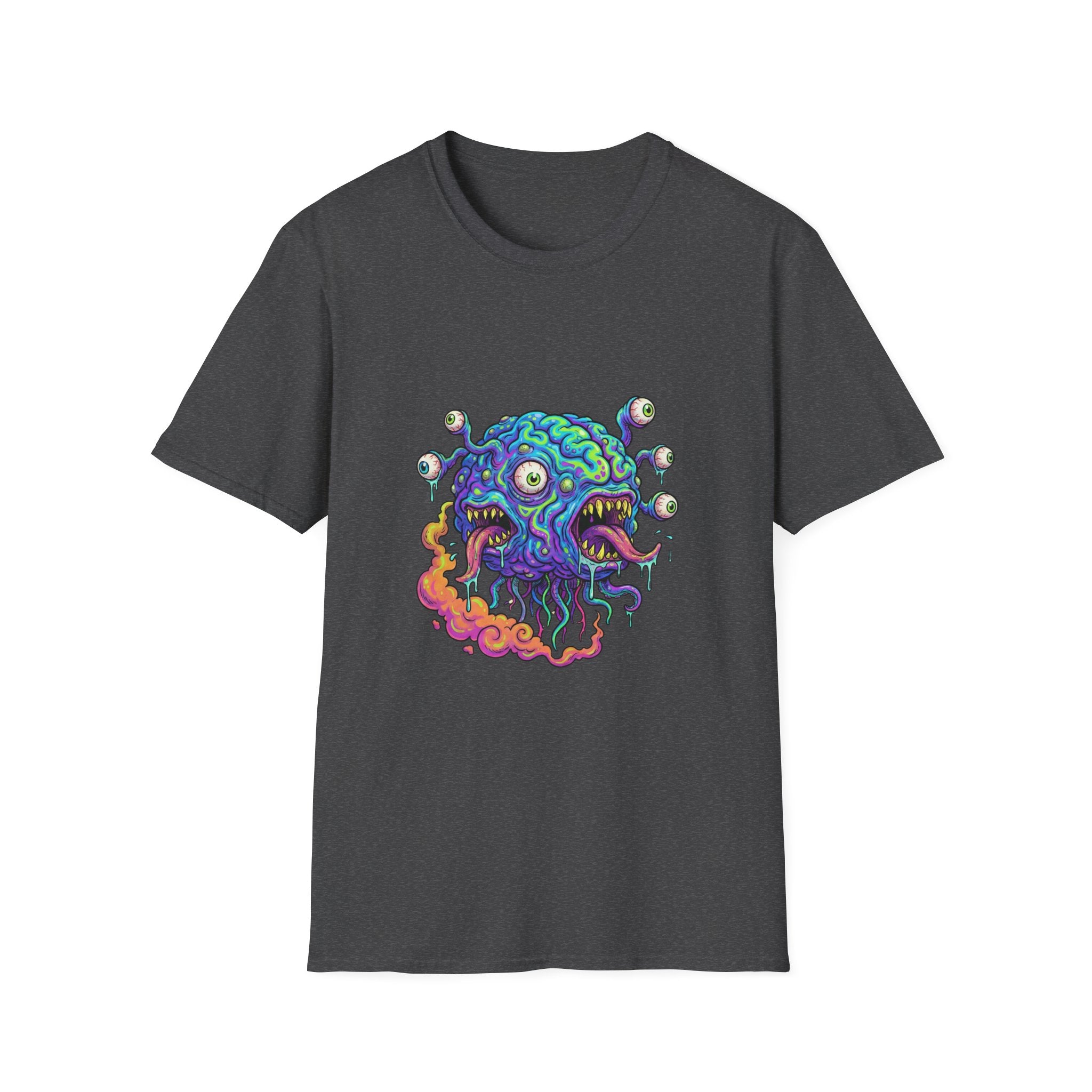 Psychedelic Monster T-Shirt — Colorful Eyeball Brain Graphic Tee
