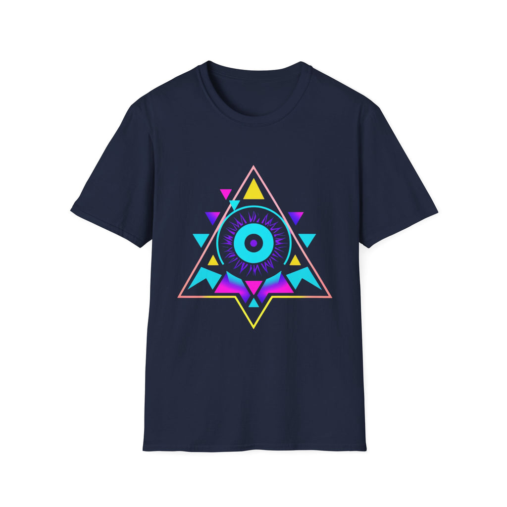 Vibrant Eye Graphic Unisex Softstyle T-Shirt, Bohemian Shirt, Festival Wear, Gift for Him/Her, Aesthetic Tee