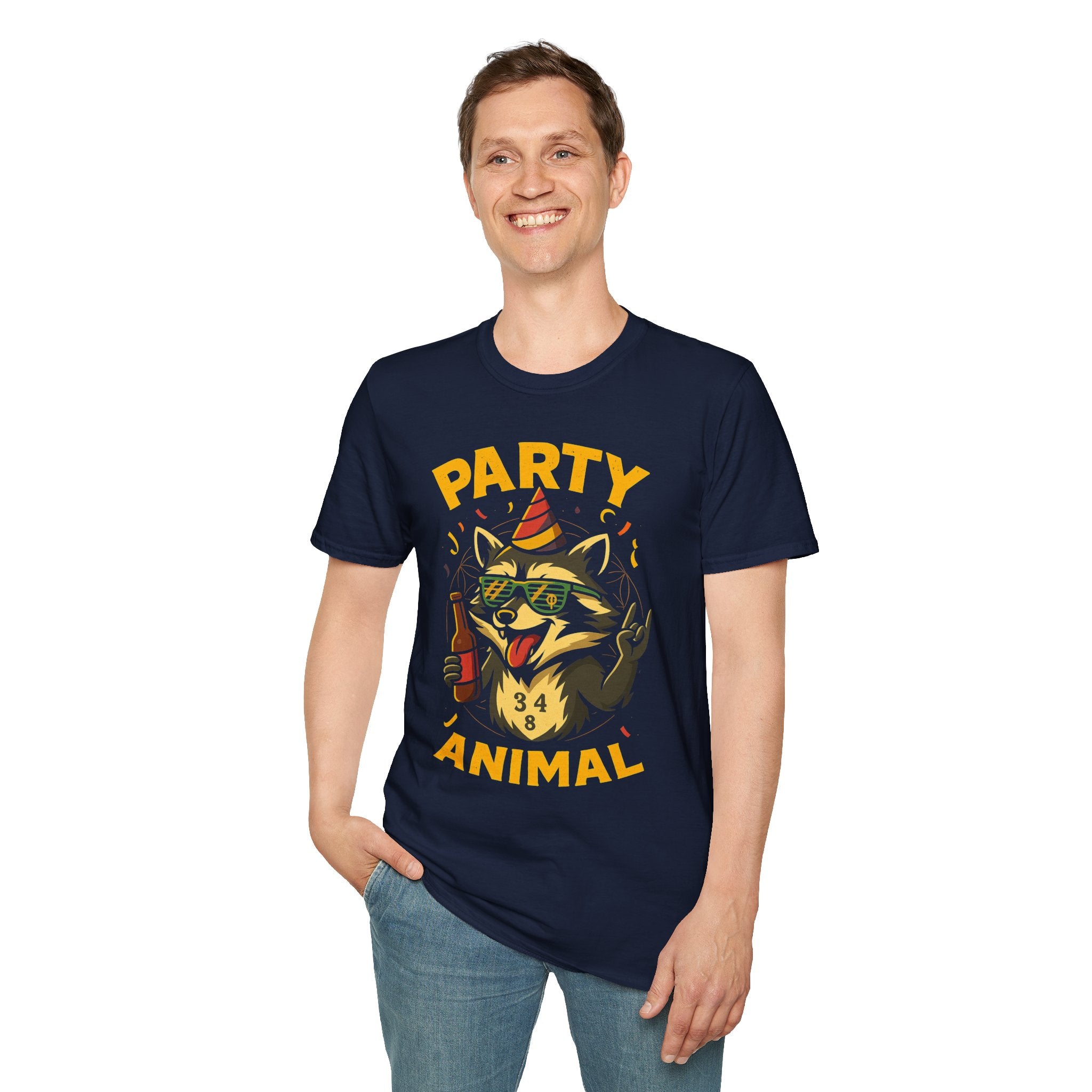 Party Animal Graphic Tee - Fun Unisex Softstyle T-Shirt for Celebrations, Birthdays, Events, Gifts