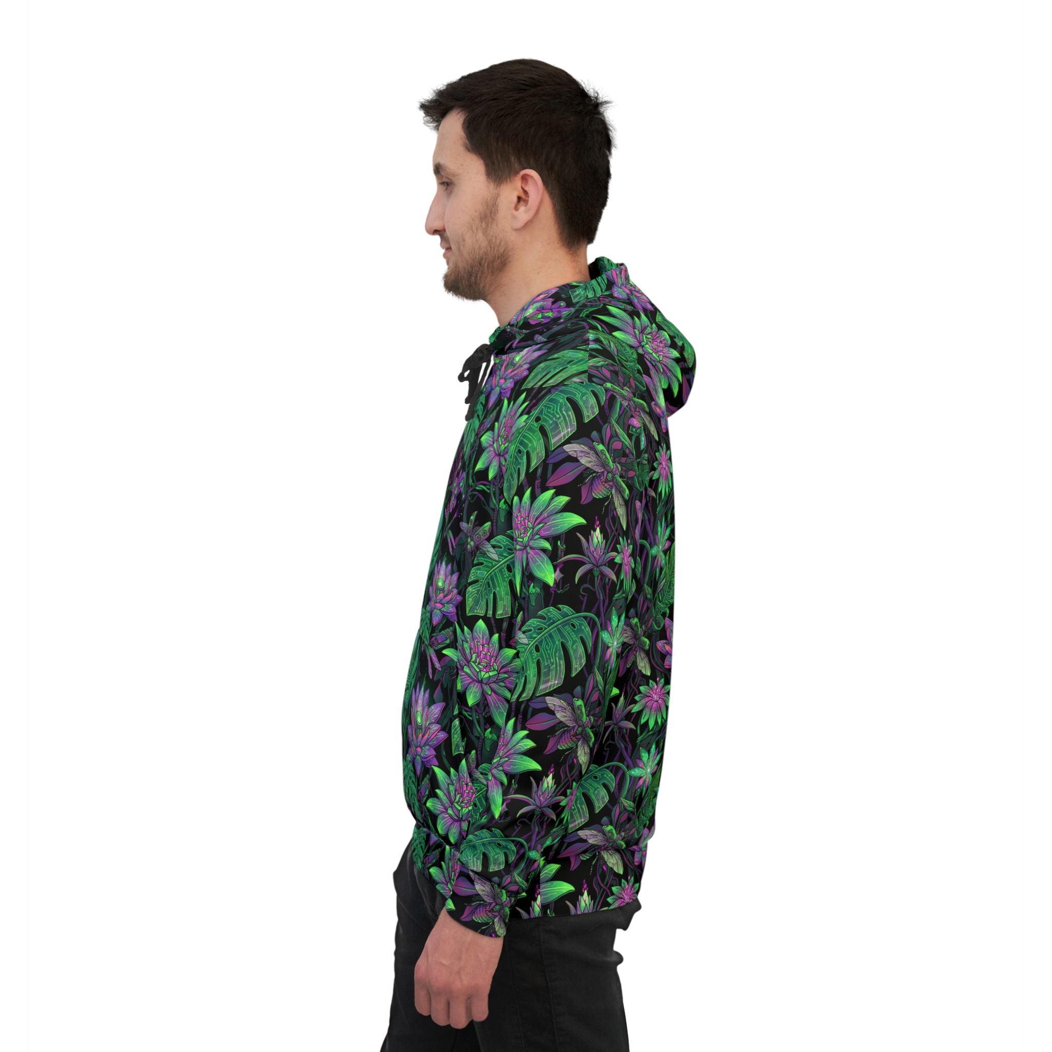 Tropical Lotus Athletic Hoodie — All-Over Print Floral Sports Hoodie
