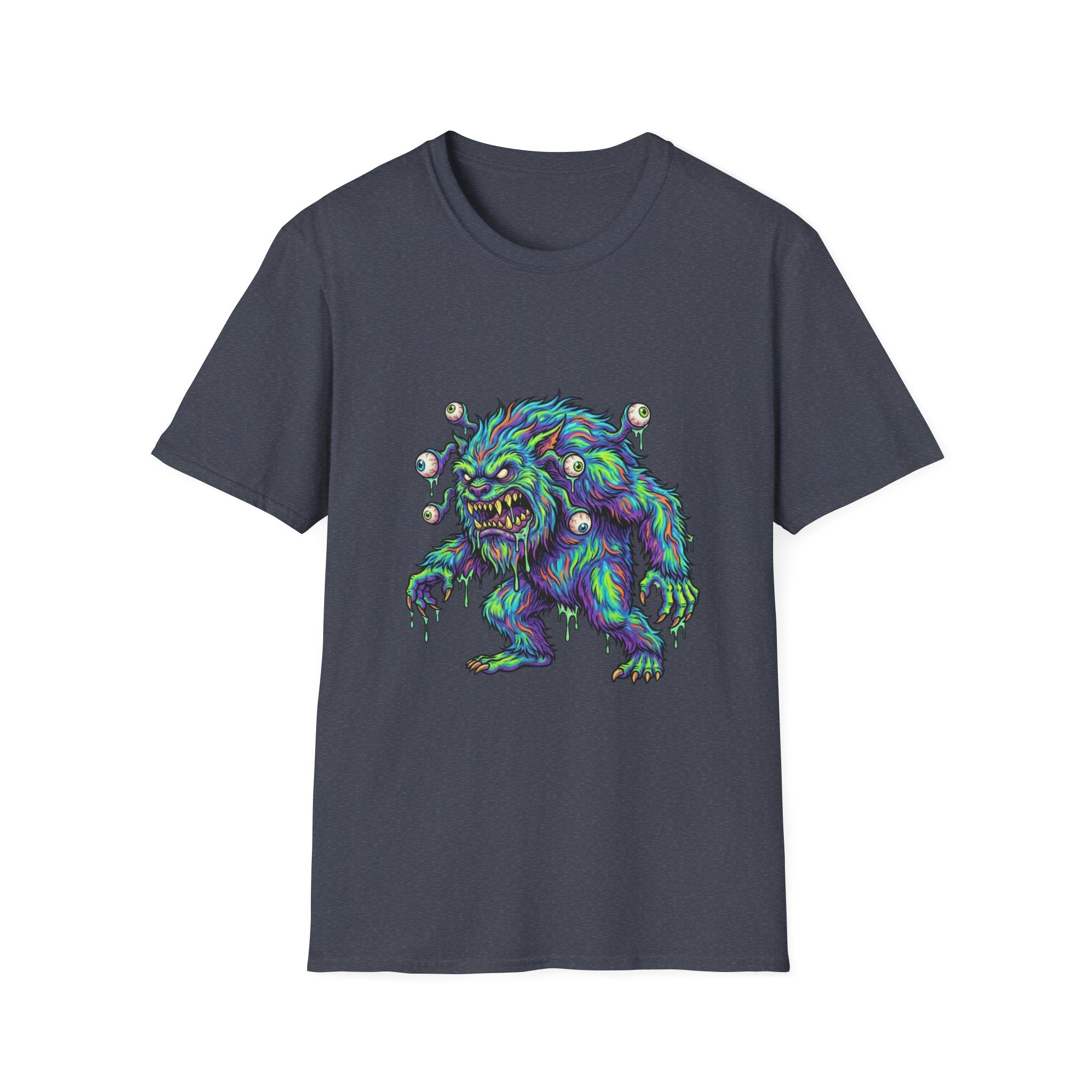 Monster Graphic T-Shirt — Neon Cyclops Beast Horror Tee
