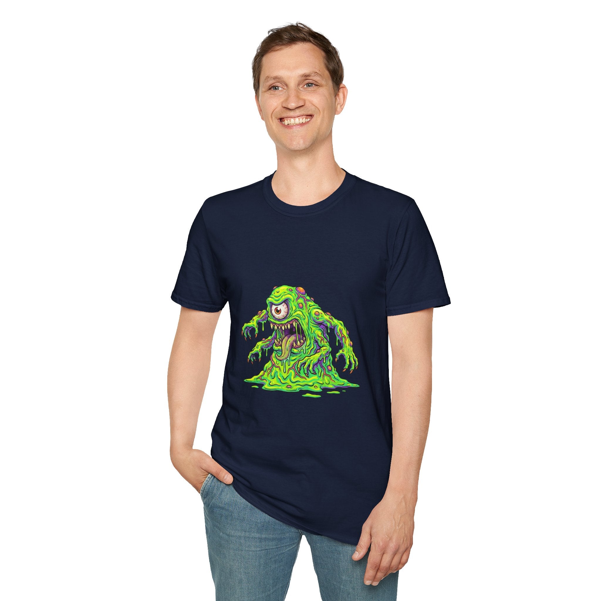 Monster Slime T-Shirt — Neon One-Eyed Ooze Graphic Tee
