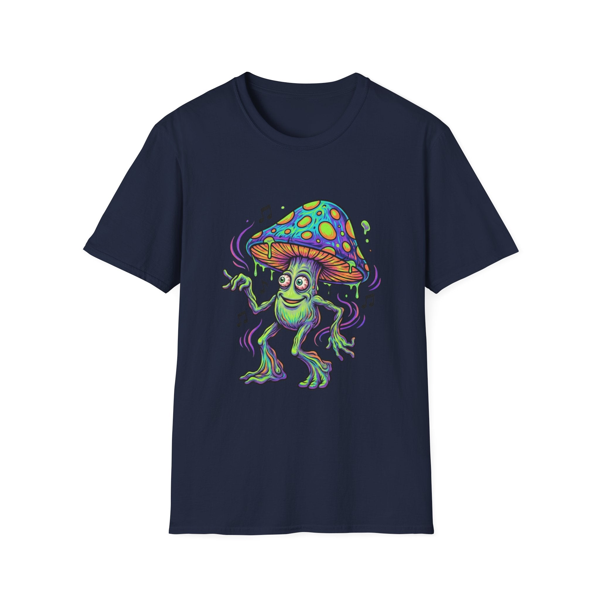 Psychedelic Mushroom Monster T-Shirt — Neon Trippy Fungi Graphic Tee