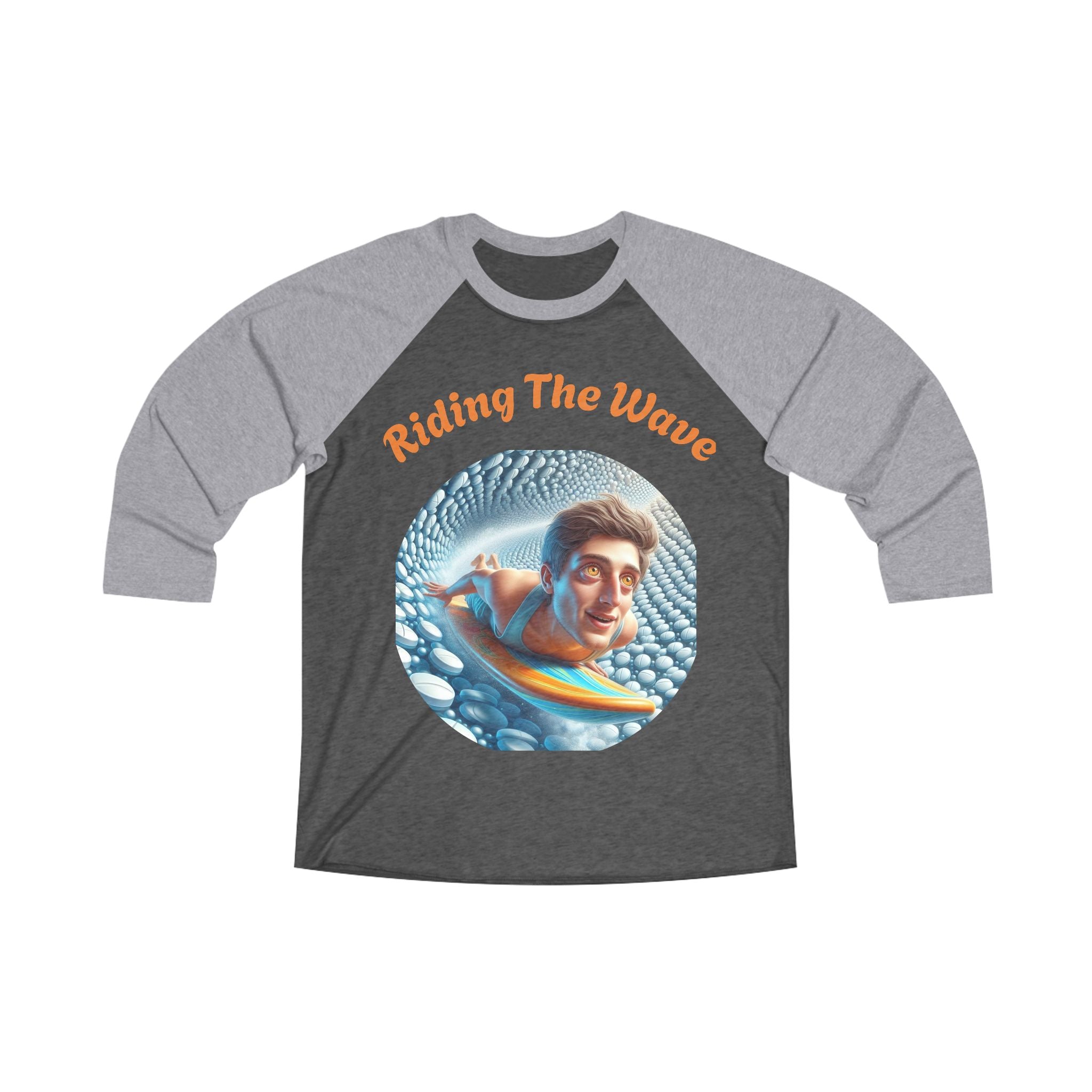 Riding the Wave Raglan Tee, Surfing T-Shirt, Beach Lover Gift, Summer Apparel, Vacation Wardrobe, Ocean-Themed Clothing