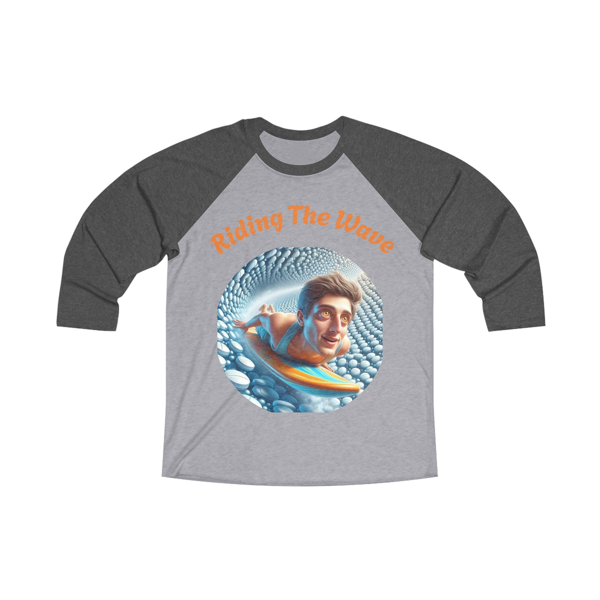 Riding the Wave Raglan Tee, Surfing T-Shirt, Beach Lover Gift, Summer Apparel, Vacation Wardrobe, Ocean-Themed Clothing