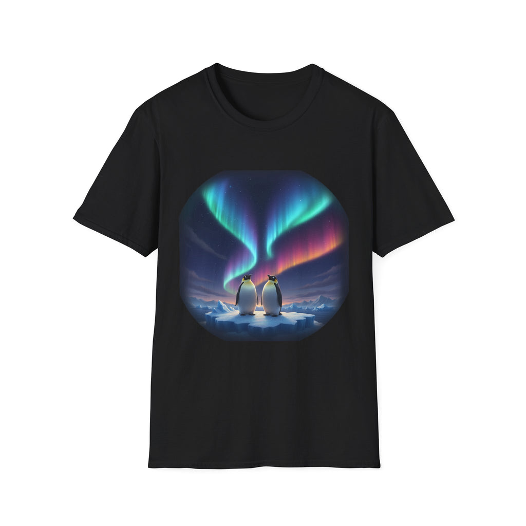 Aurora Penguin T-Shirt, Art Tee, Nature Lover Gift, Casual Wear, Summer Outfit, Animal Graphic Shirt
