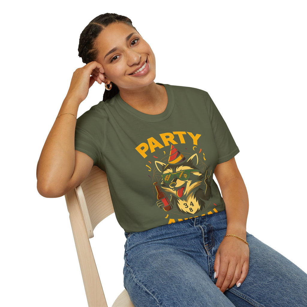 Party Animal Graphic Tee - Fun Unisex Softstyle T-Shirt for Celebrations, Birthdays, Events, Gifts
