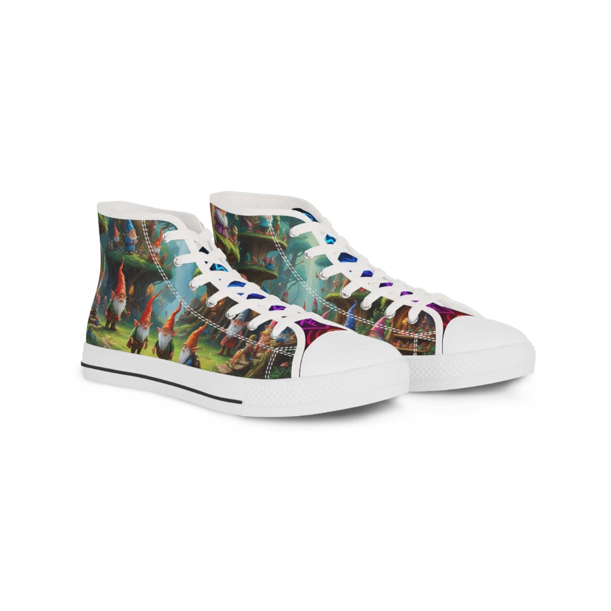 Mystical gnomes High Top Sneakers for Men - Unique Art Design, Trendy Footwear, Fashion Statement, Gift for Him, Street Style Sneakers