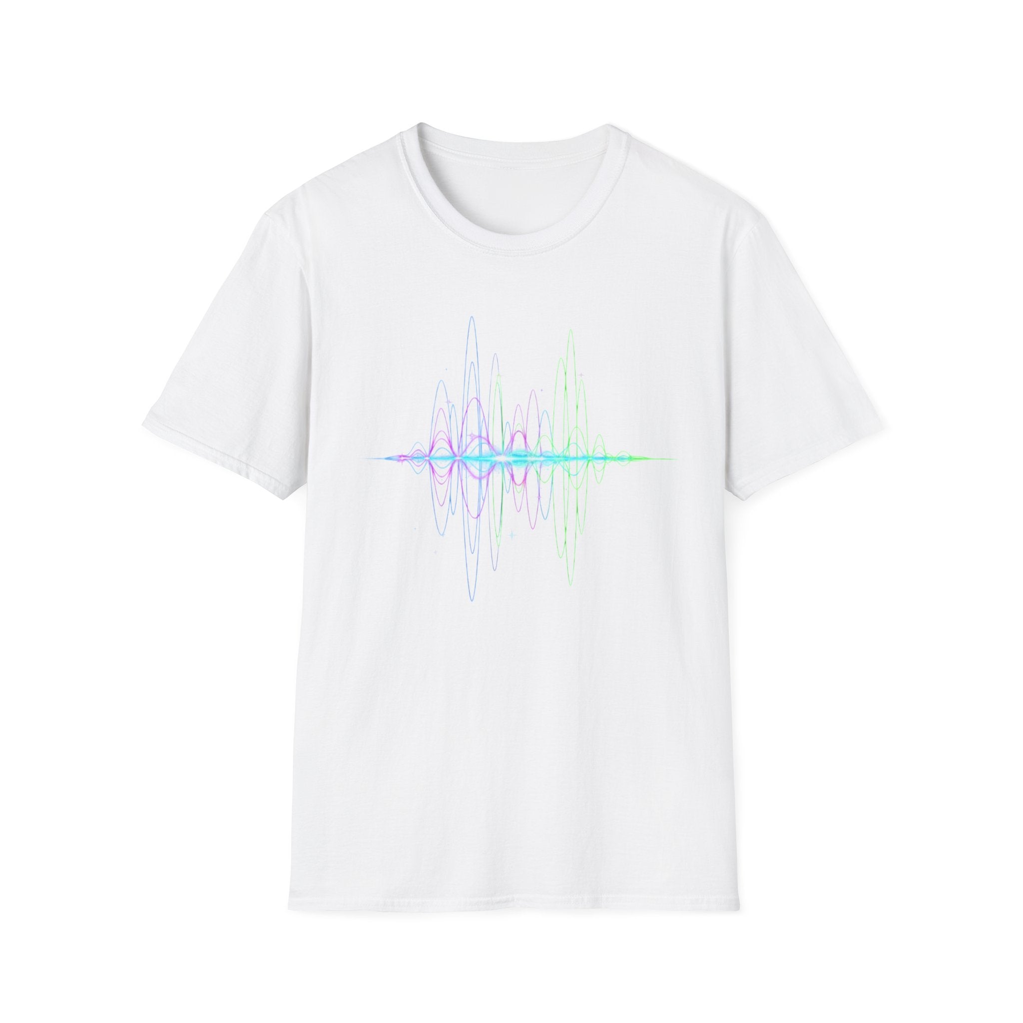 Vibrant Soundwave Unisex Softstyle T-Shirt, Music Lover Gift, Festival Wear, Graphic Tee, Casual Top