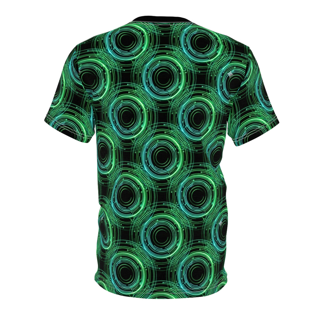 Green Techno Circle All-Over Print Tee