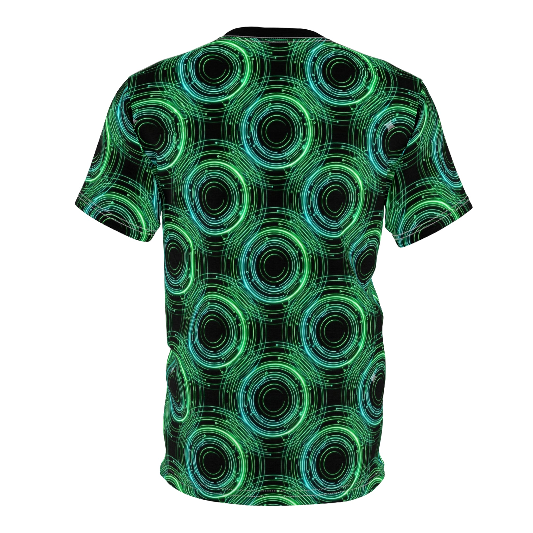 Green Techno Circle All-Over Print Tee