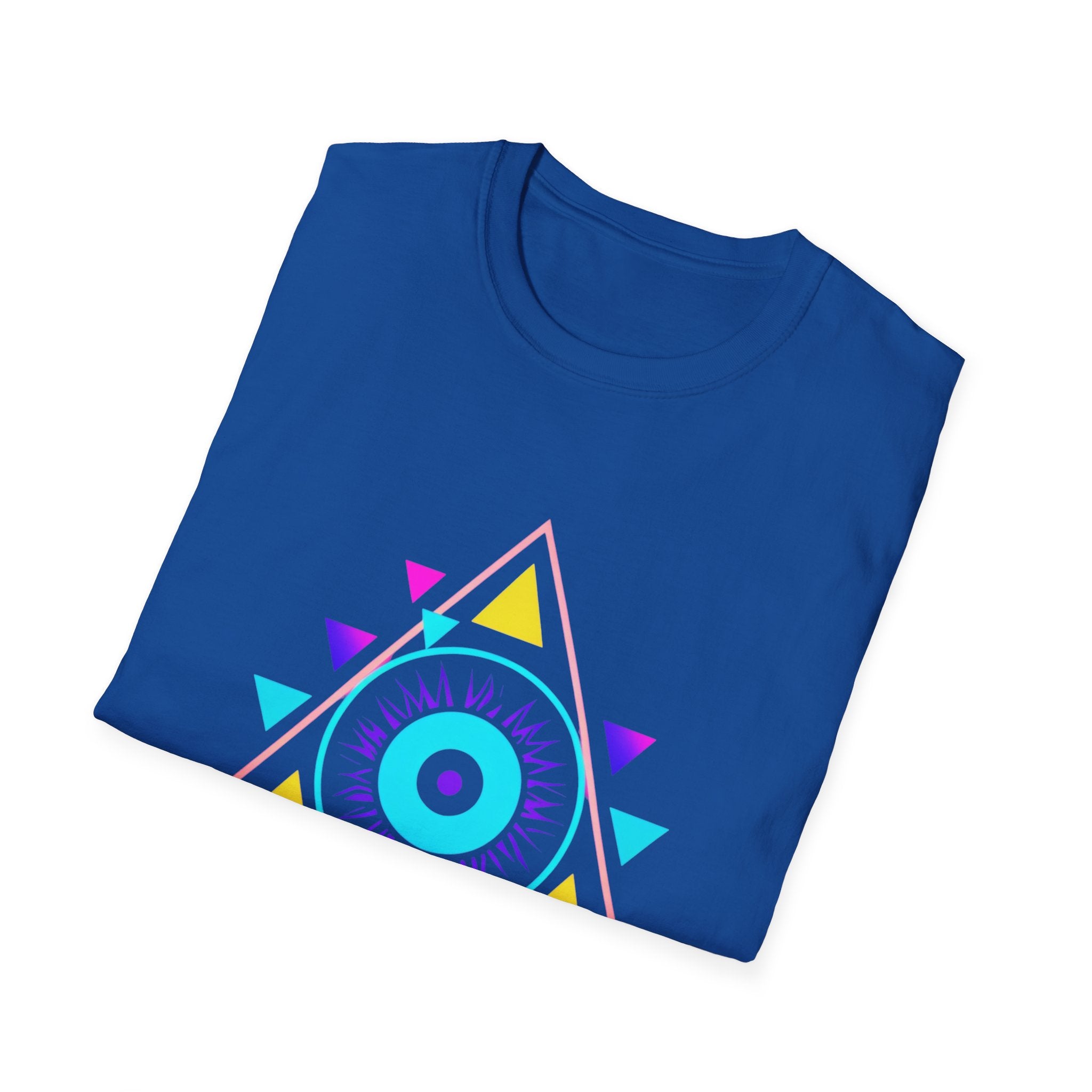 Vibrant Eye Graphic Unisex Softstyle T-Shirt, Bohemian Shirt, Festival Wear, Gift for Him/Her, Aesthetic Tee