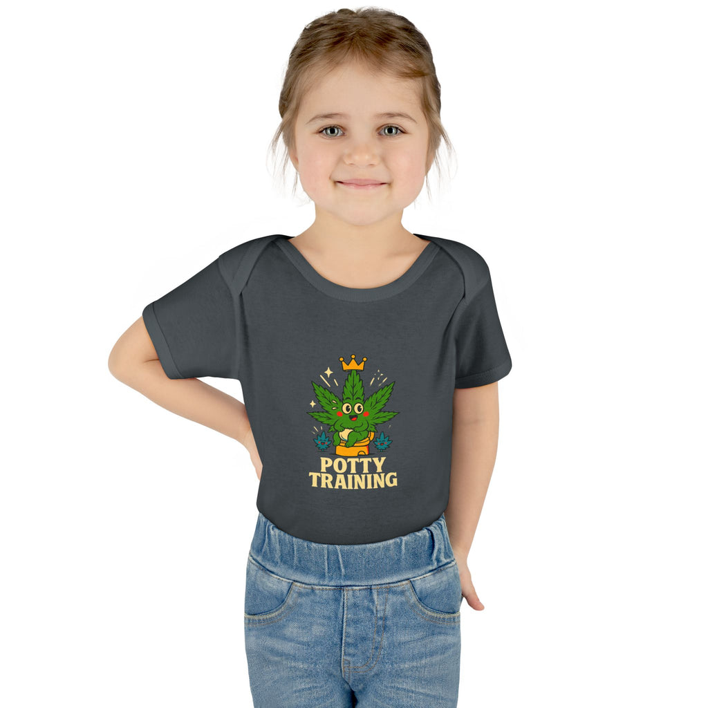Potty Training Baby Bodysuit - Cute Cannabis Theme for New Parents