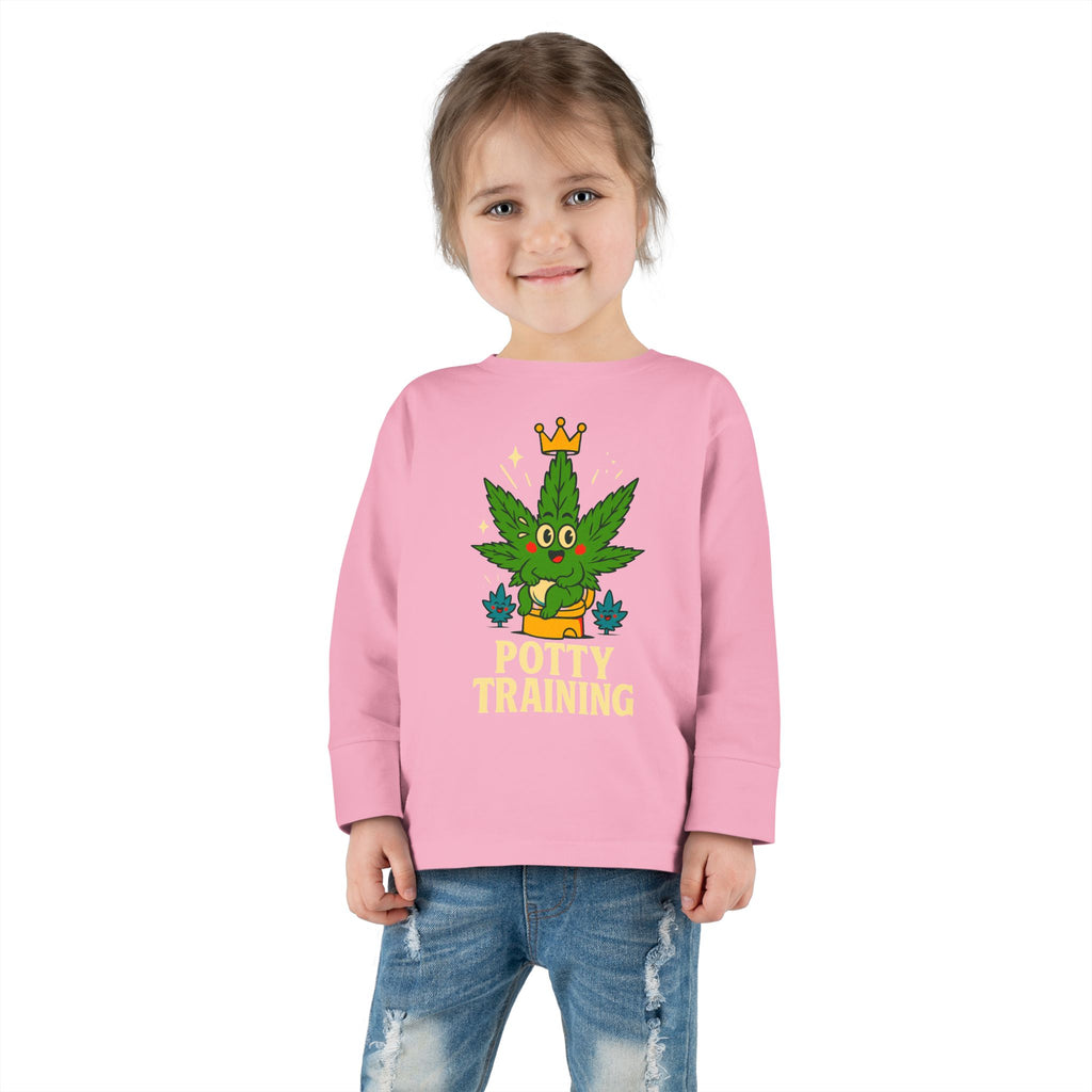 Potty Training Toddler Long Sleeve Tee, Cute Kids Shirt