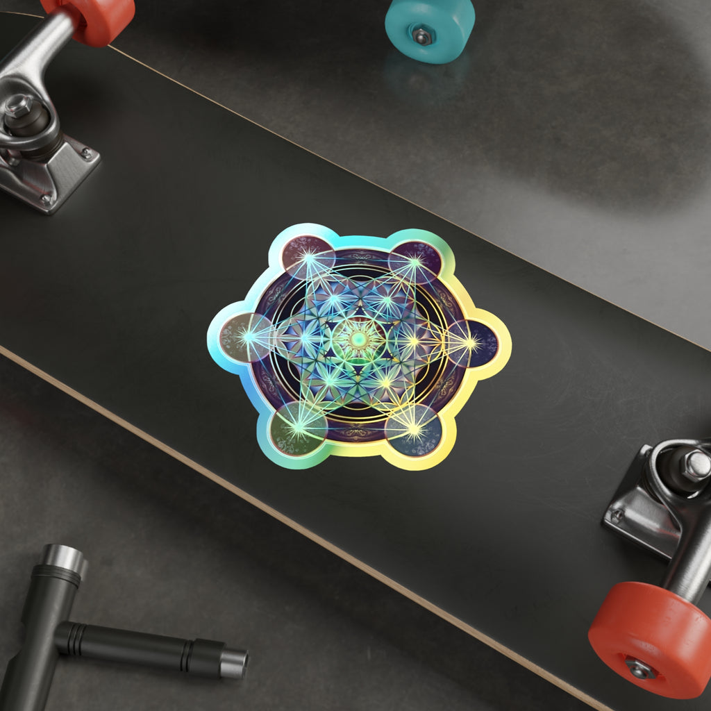 Holographic Metatron's Cube Die-Cut Stickers