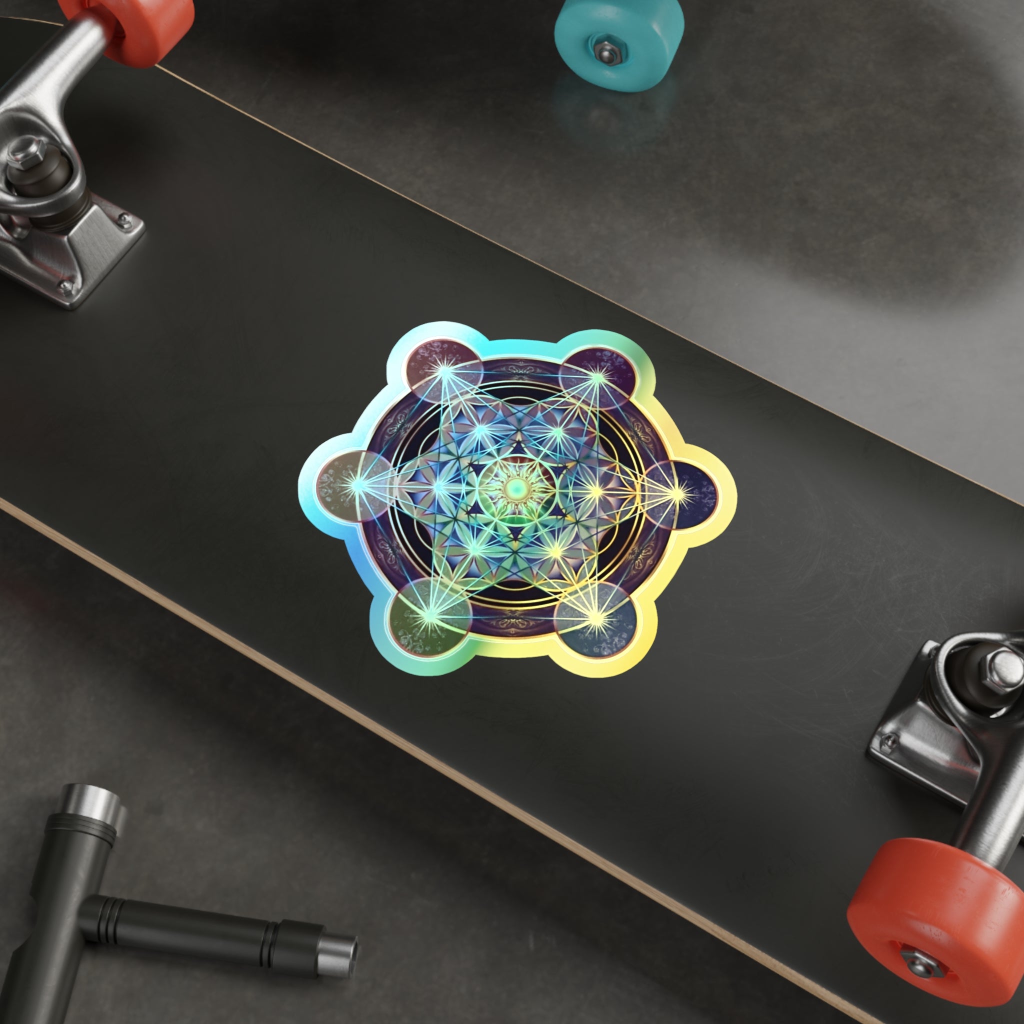 Holographic Metatron's Cube Die-Cut Stickers