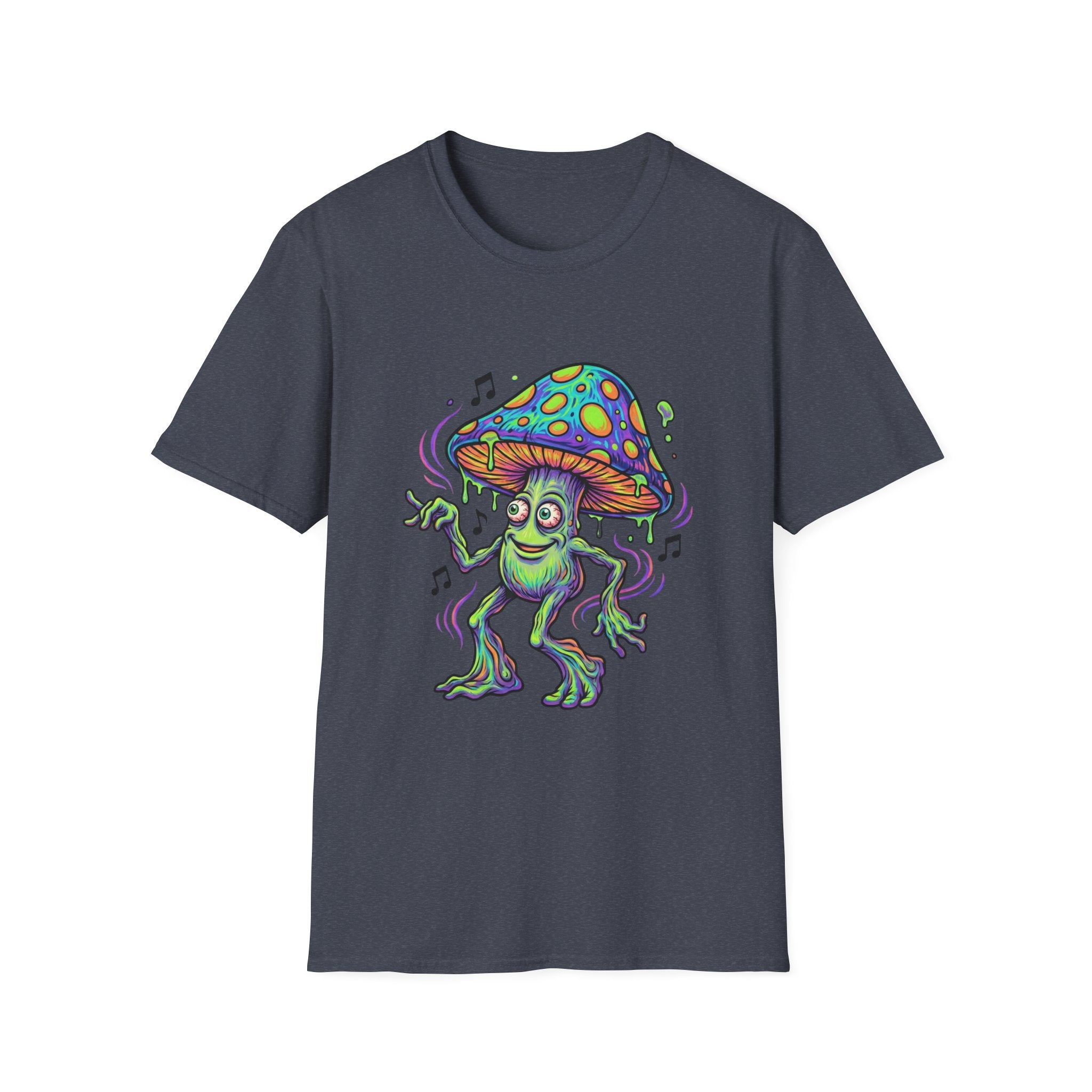 Psychedelic Mushroom Monster T-Shirt — Neon Trippy Fungi Graphic Tee