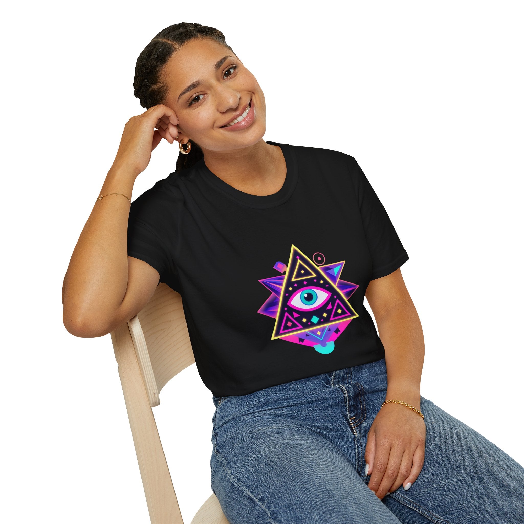 Mystical Eye Graphic Tee, Unisex Cosplay Shirt, Boho Style T-Shirt, Festival Wear, Spiritual Gift, Casual Everyday Top