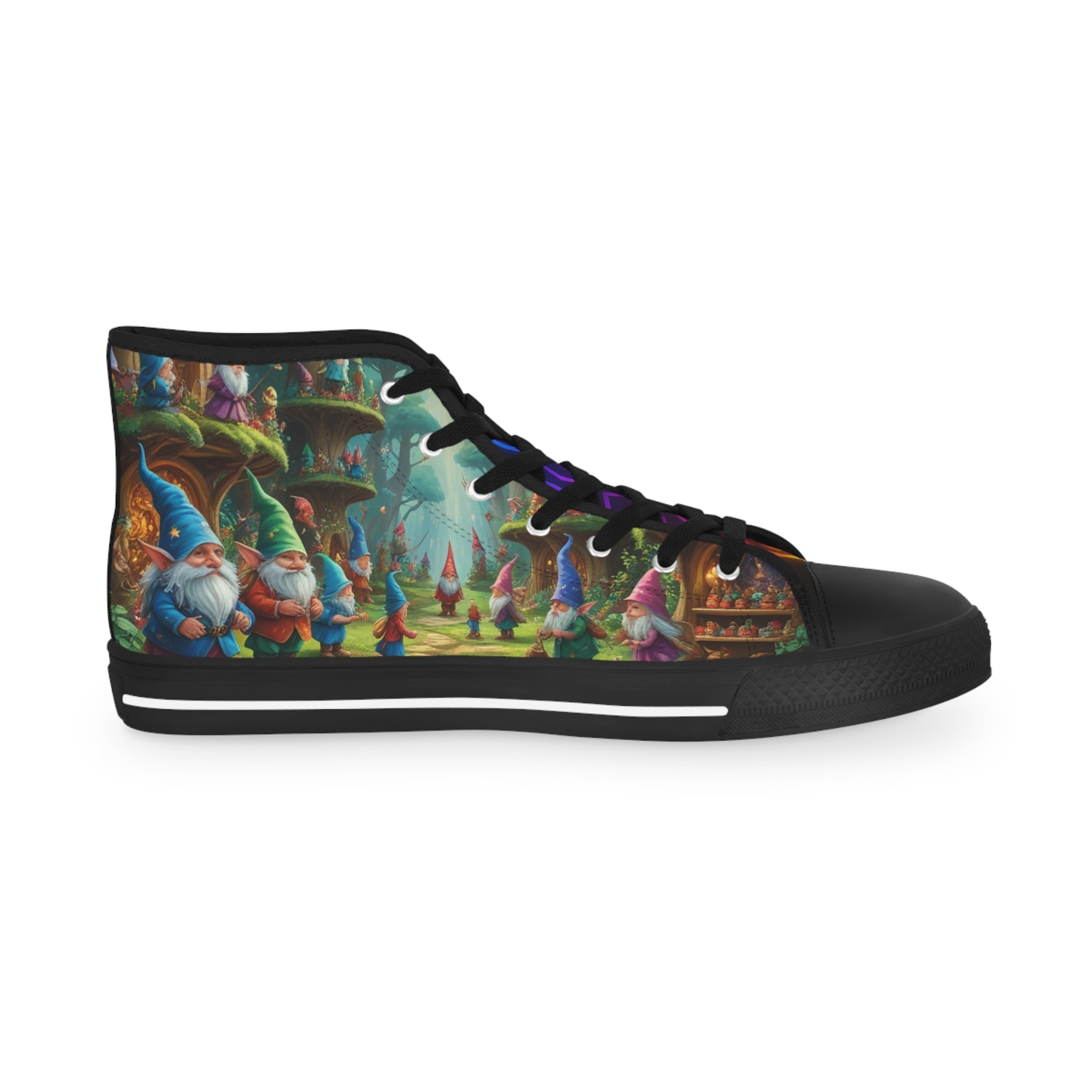Mystical gnomes High Top Sneakers for Men - Unique Art Design, Trendy Footwear, Fashion Statement, Gift for Him, Street Style Sneakers