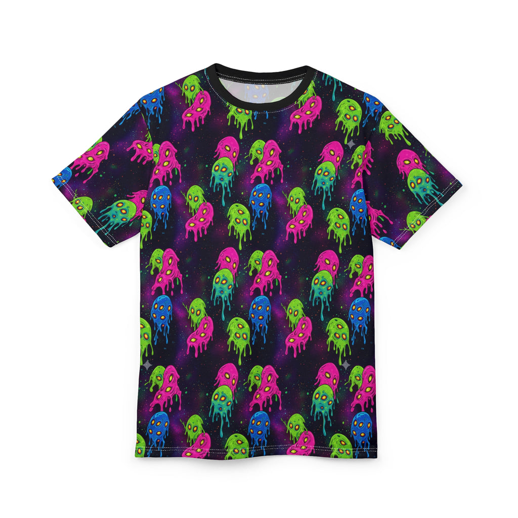 Neon Drip Alien Tee — All-Over Print Graphic T-Shirt