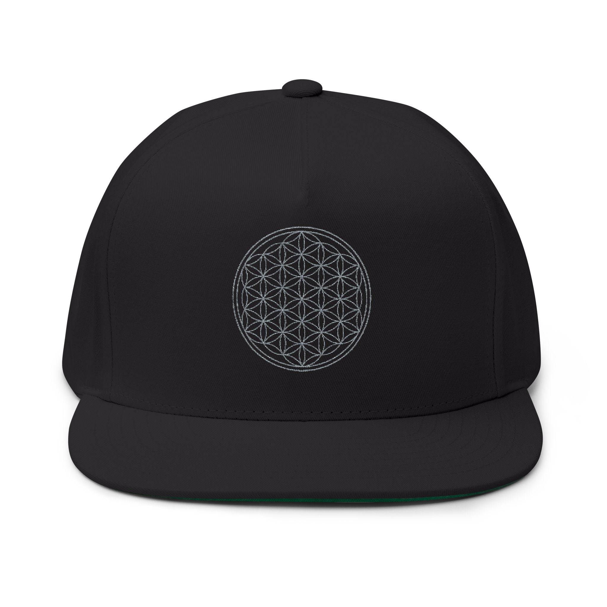 Flower of Life Embroidered Flat Bill Cap