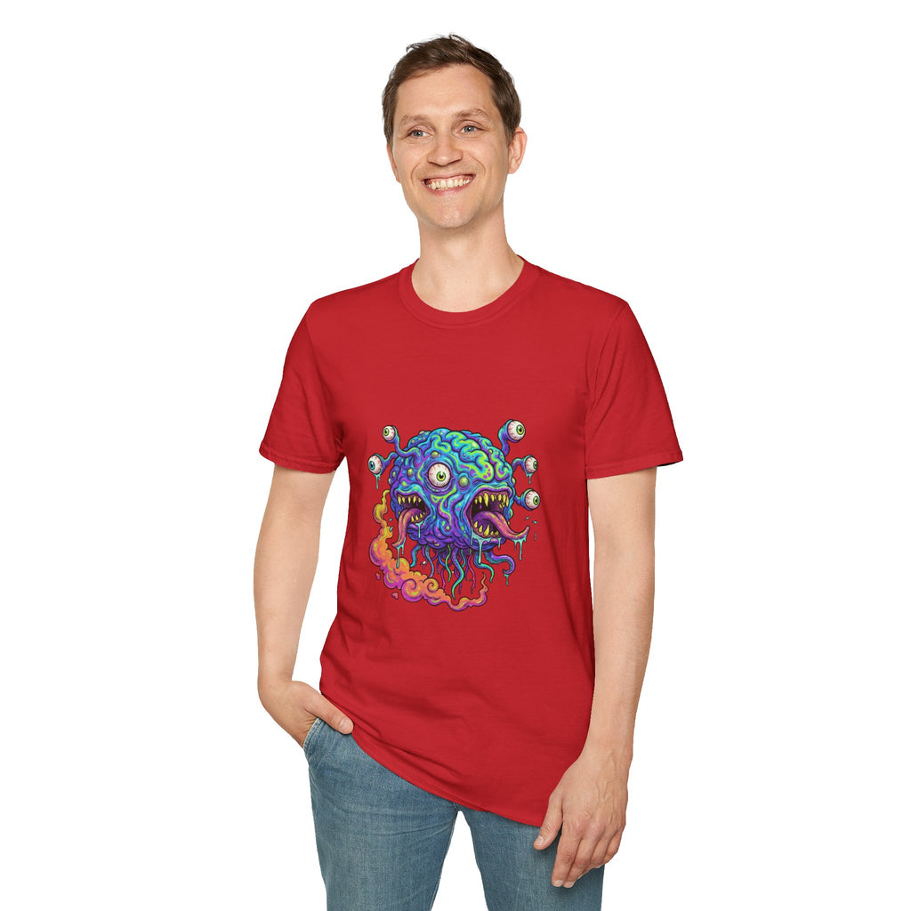Psychedelic Monster T-Shirt — Colorful Eyeball Brain Graphic Tee