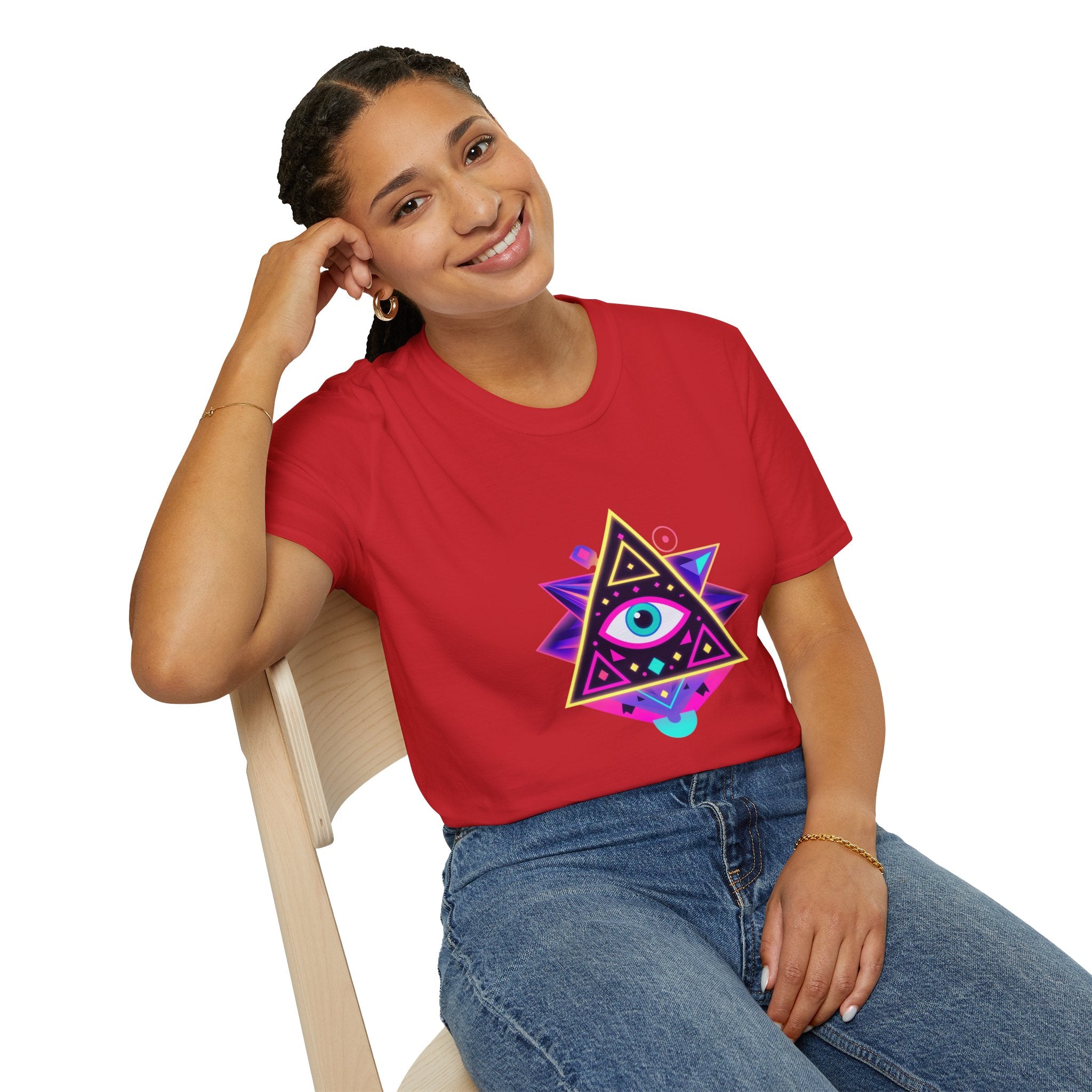 Mystical Eye Graphic Tee, Unisex Cosplay Shirt, Boho Style T-Shirt, Festival Wear, Spiritual Gift, Casual Everyday Top