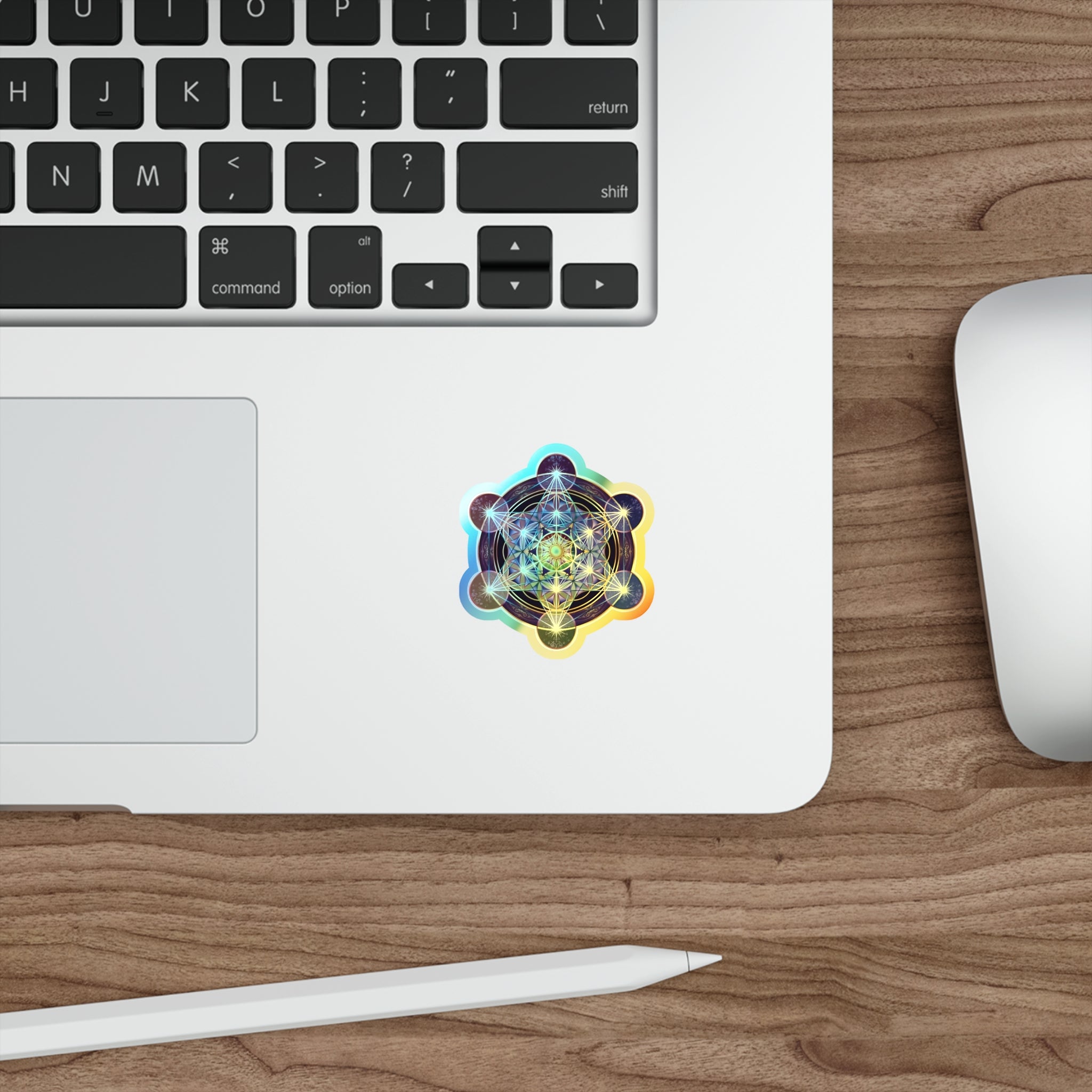 Holographic Metatron's Cube Die-Cut Stickers