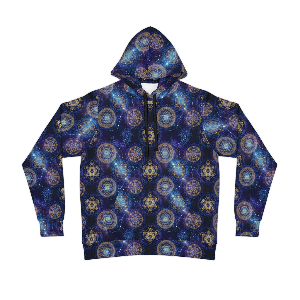Galaxy Mandala Athletic Hoodie - Cosmic Star Pattern Full-Print Hoodie