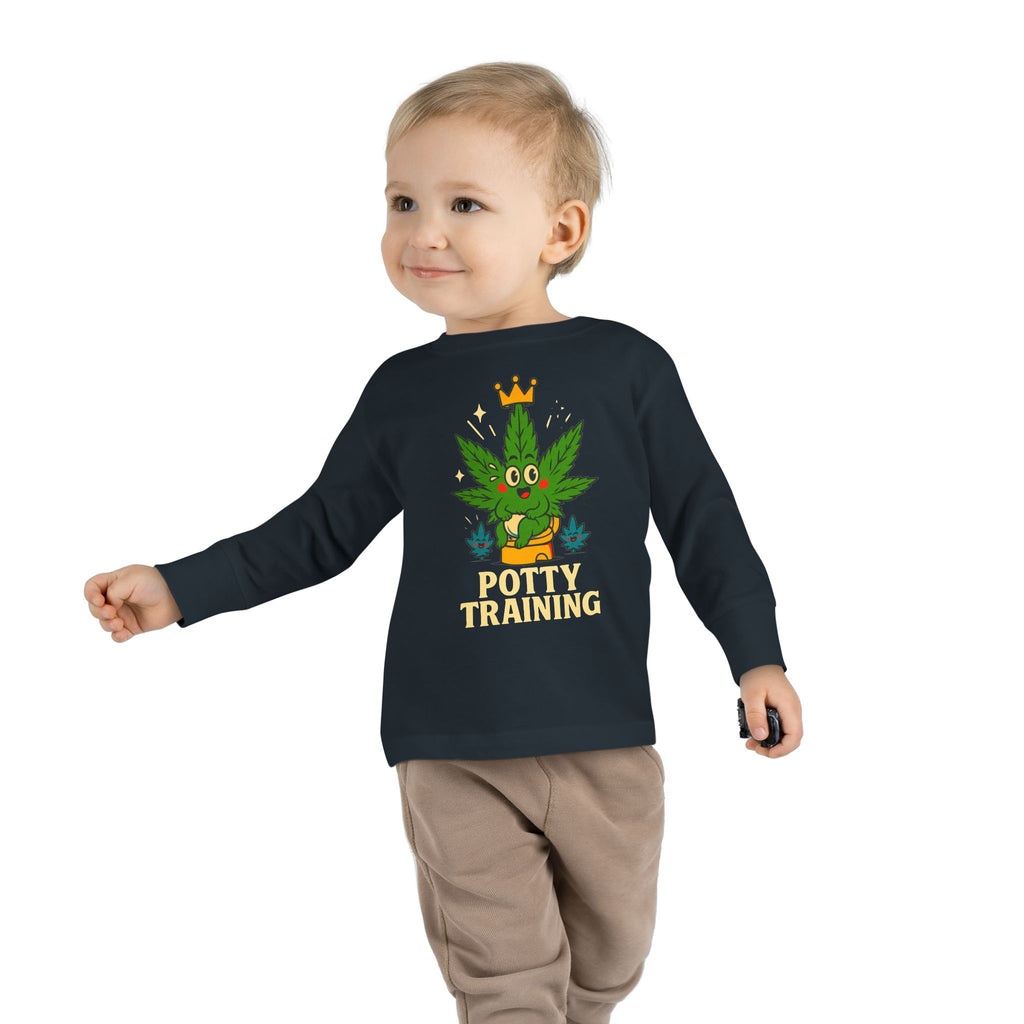 Potty Training Toddler Long Sleeve Tee, Cute Kids Shirt