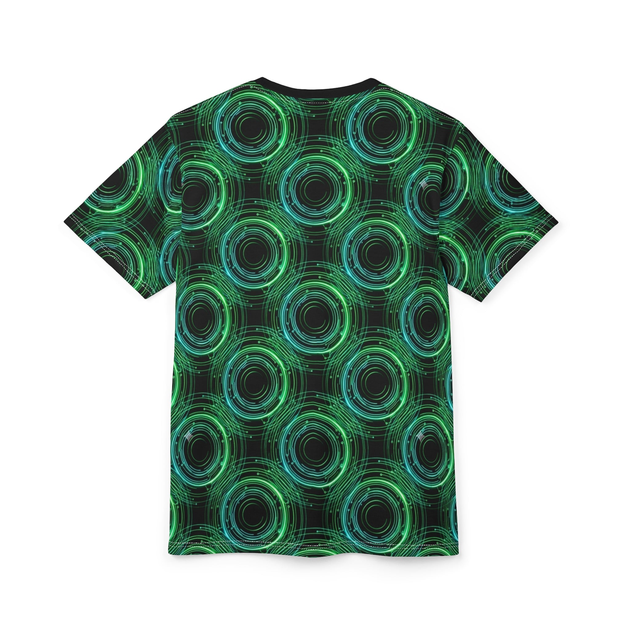 Green Techno Circle All-Over Print Tee