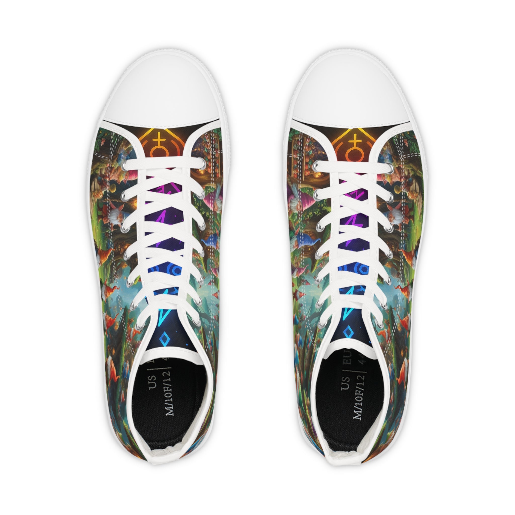 Mystical gnomes High Top Sneakers for Men - Unique Art Design, Trendy Footwear, Fashion Statement, Gift for Him, Street Style Sneakers