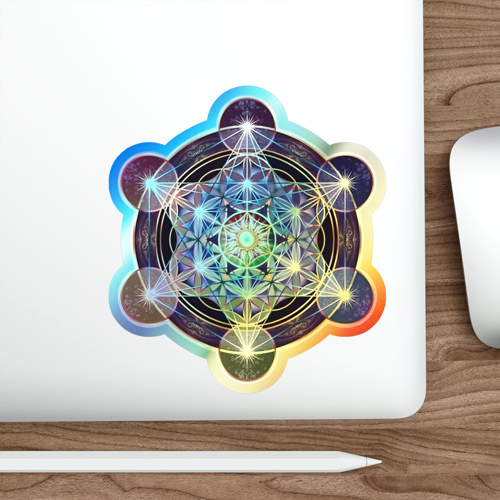 Holographic Metatron's Cube Die-Cut Stickers