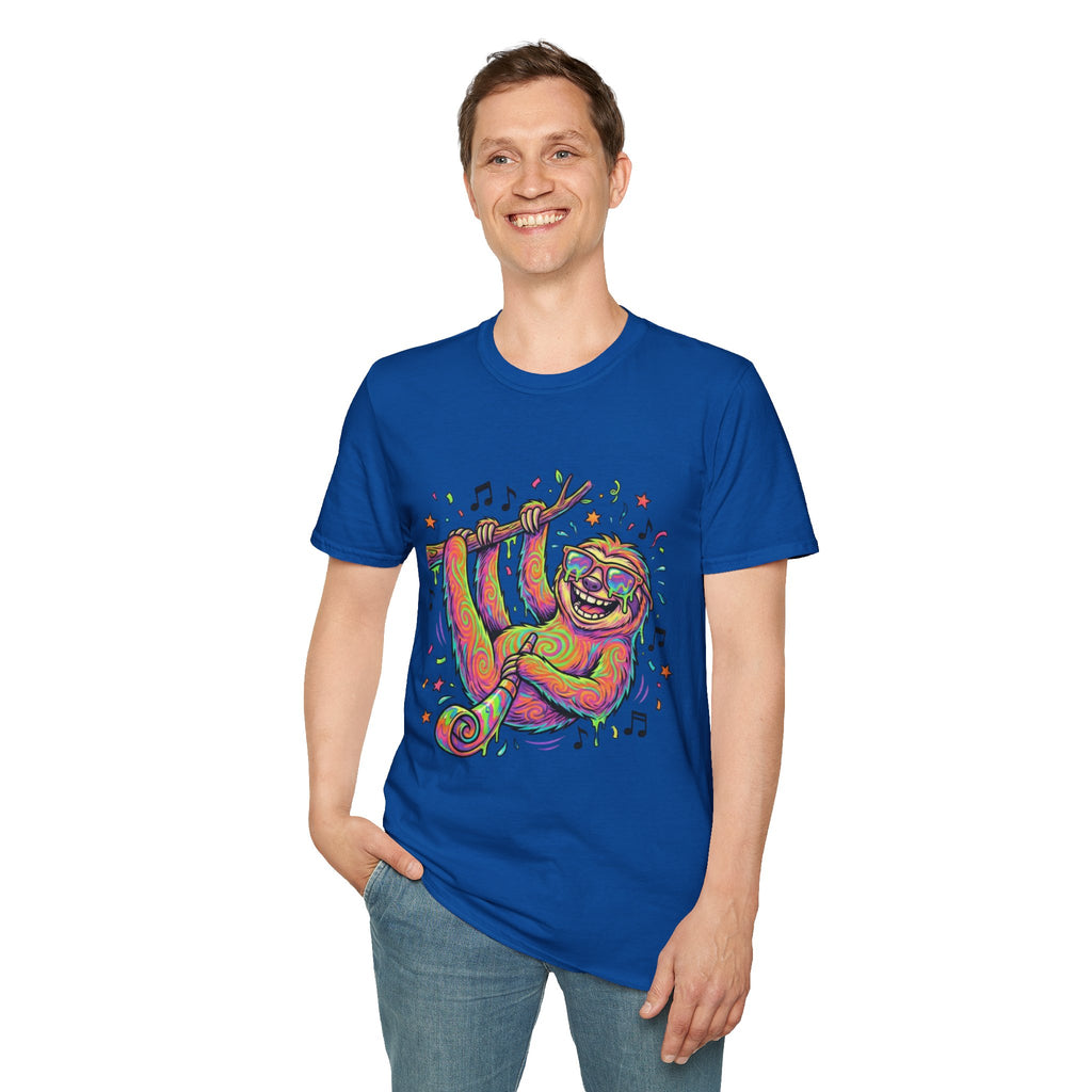 Neon Sloth T-Shirt — Psychedelic Rainbow Sloth Graphic Tee