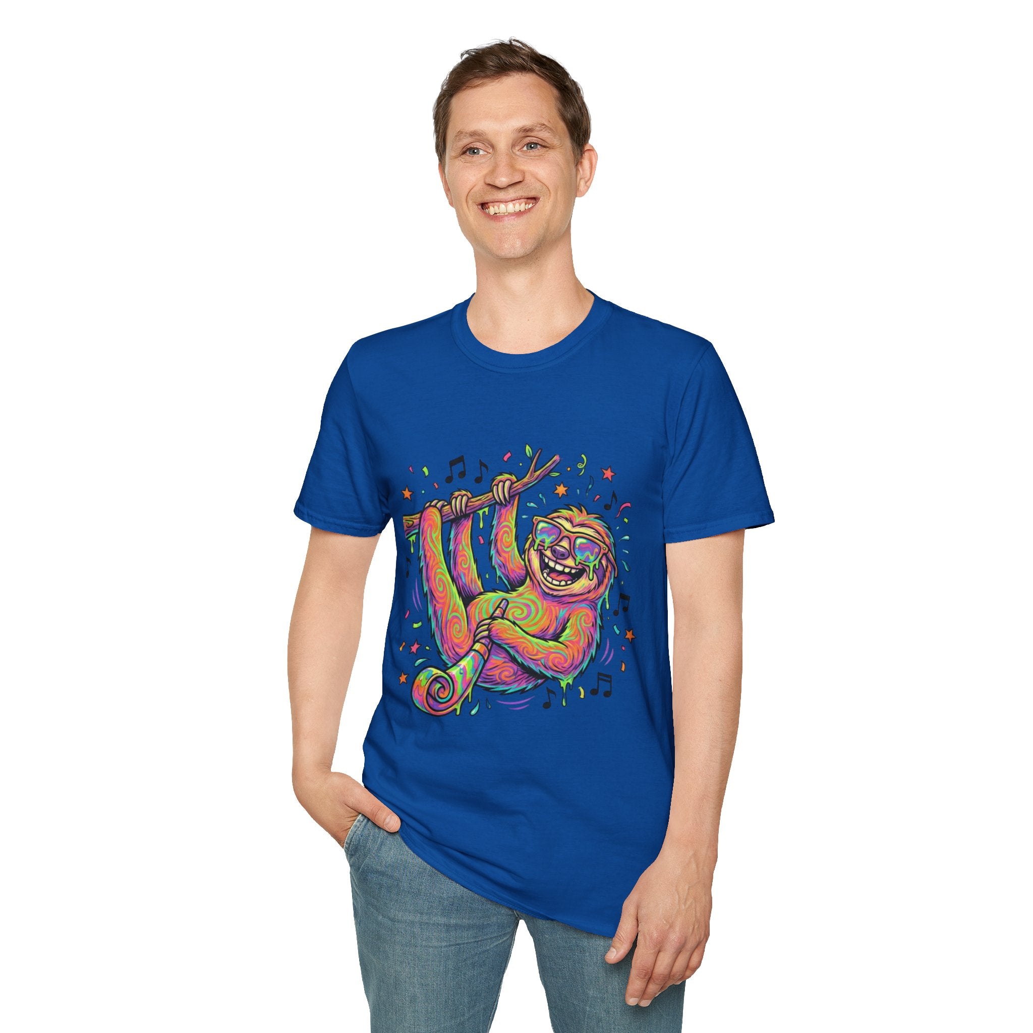 Neon Sloth T-Shirt — Psychedelic Rainbow Sloth Graphic Tee