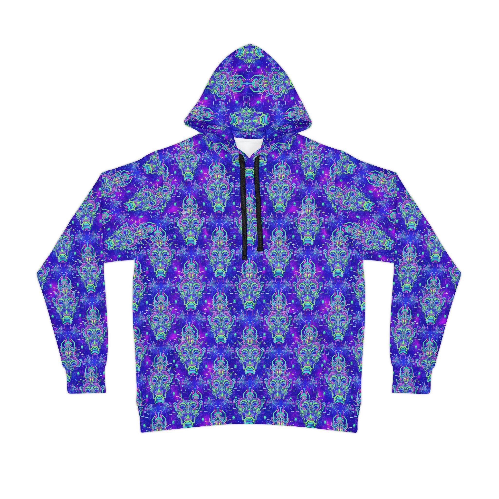 Psychedelic Blue Kaleidoscope Athletic Hoodie