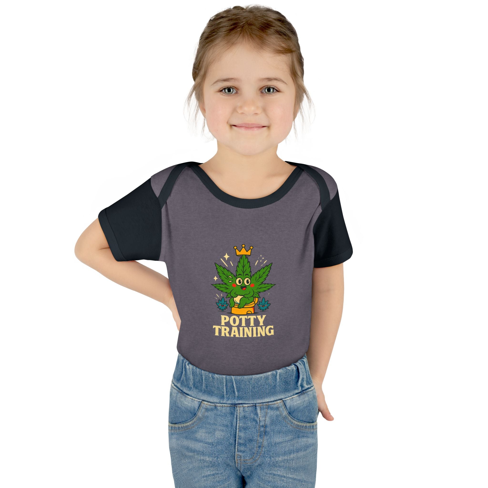 Potty Training Baby Bodysuit - Cute Cannabis Theme for New Parents