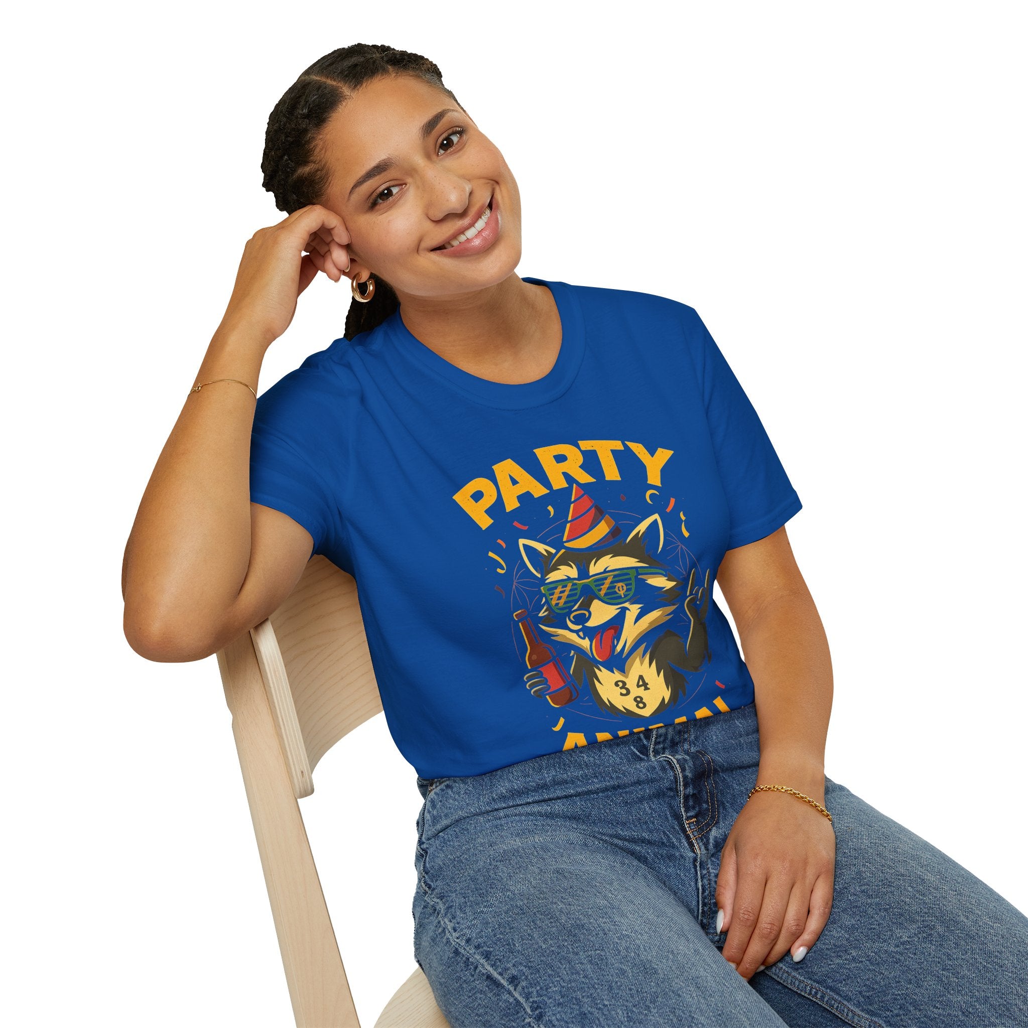 Party Animal Graphic Tee - Fun Unisex Softstyle T-Shirt for Celebrations, Birthdays, Events, Gifts