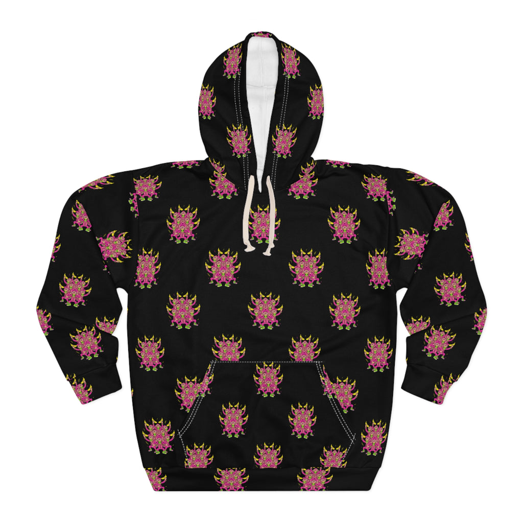 Patterned Unisex Pullover Hoodie - Floral Design