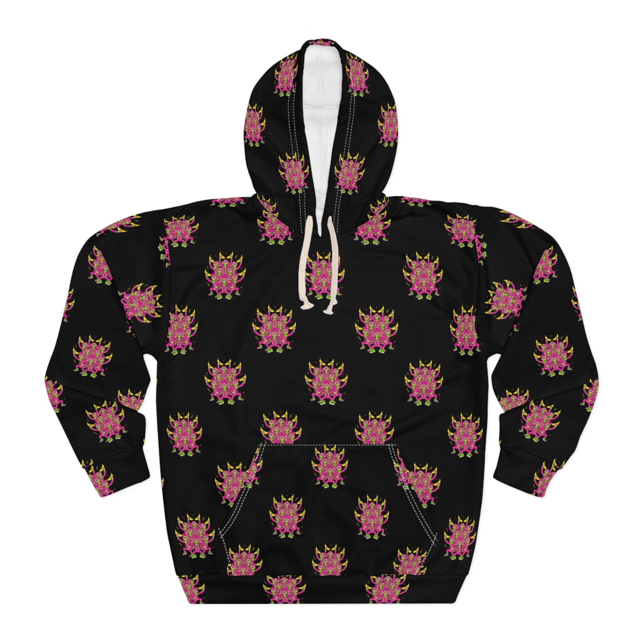 Patterned Unisex Pullover Hoodie - Floral Design