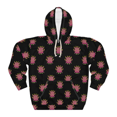 Patterned Unisex Pullover Hoodie - Floral Design