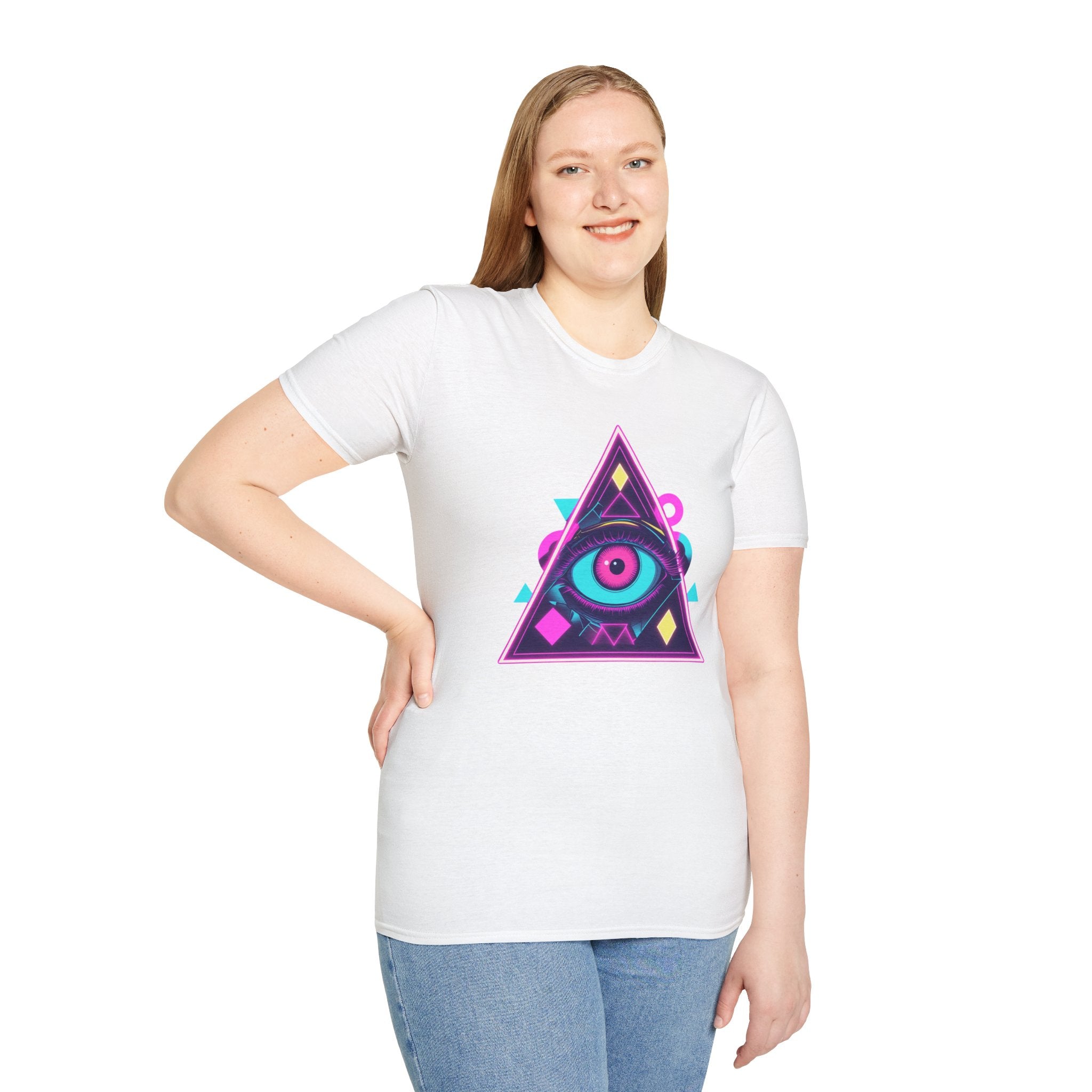 Mystical Eye Graphic T-Shirt | Unisex Softstyle Tee for Festival Wear, Casual Style, Gift, Streetwear, Unique Design