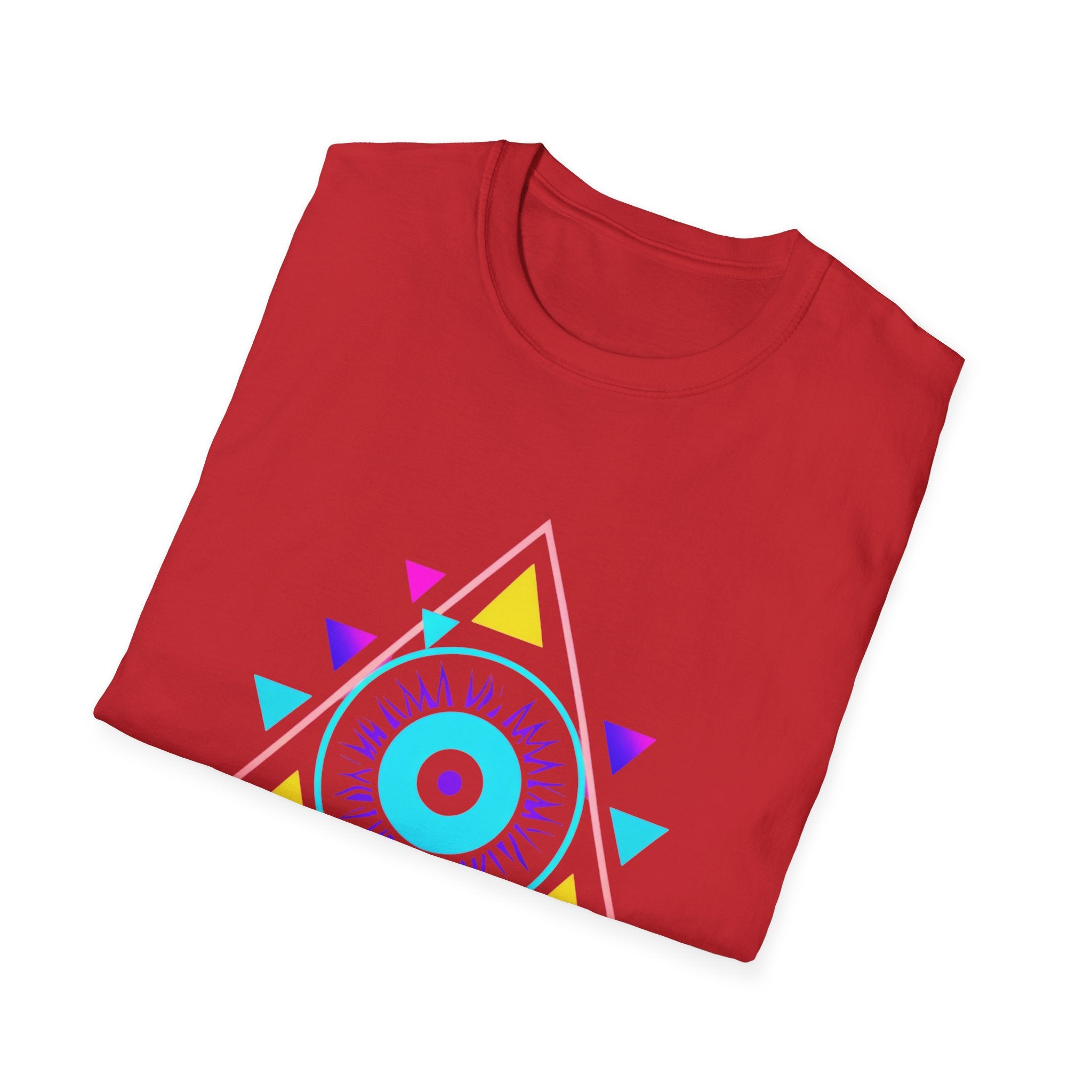 Vibrant Eye Graphic Unisex Softstyle T-Shirt, Bohemian Shirt, Festival Wear, Gift for Him/Her, Aesthetic Tee