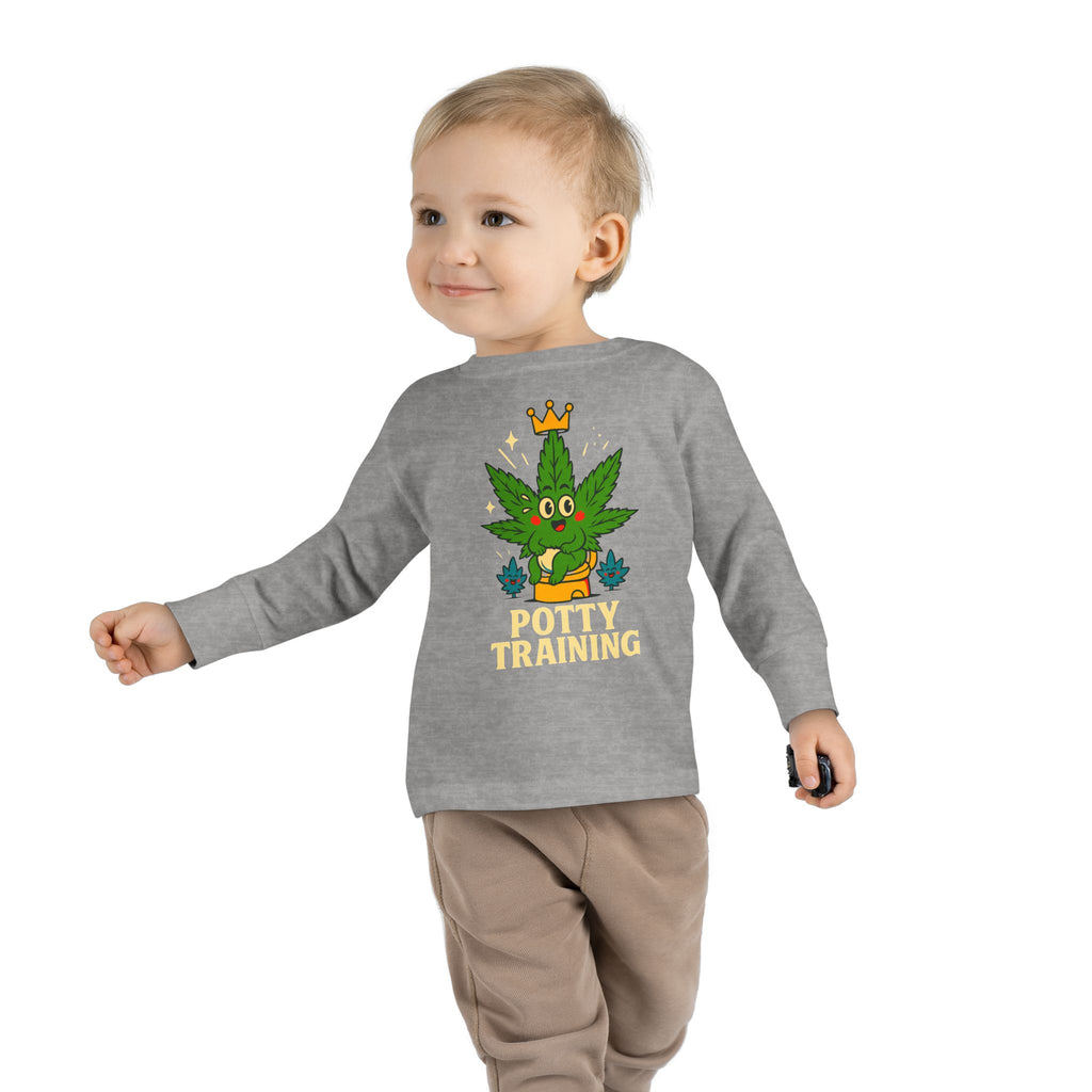 Potty Training Toddler Long Sleeve Tee, Cute Kids Shirt