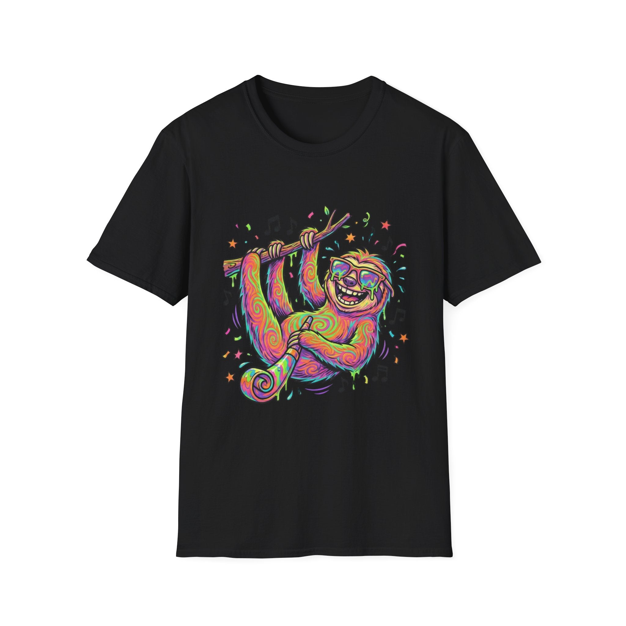 Neon Sloth T-Shirt — Psychedelic Rainbow Sloth Graphic Tee