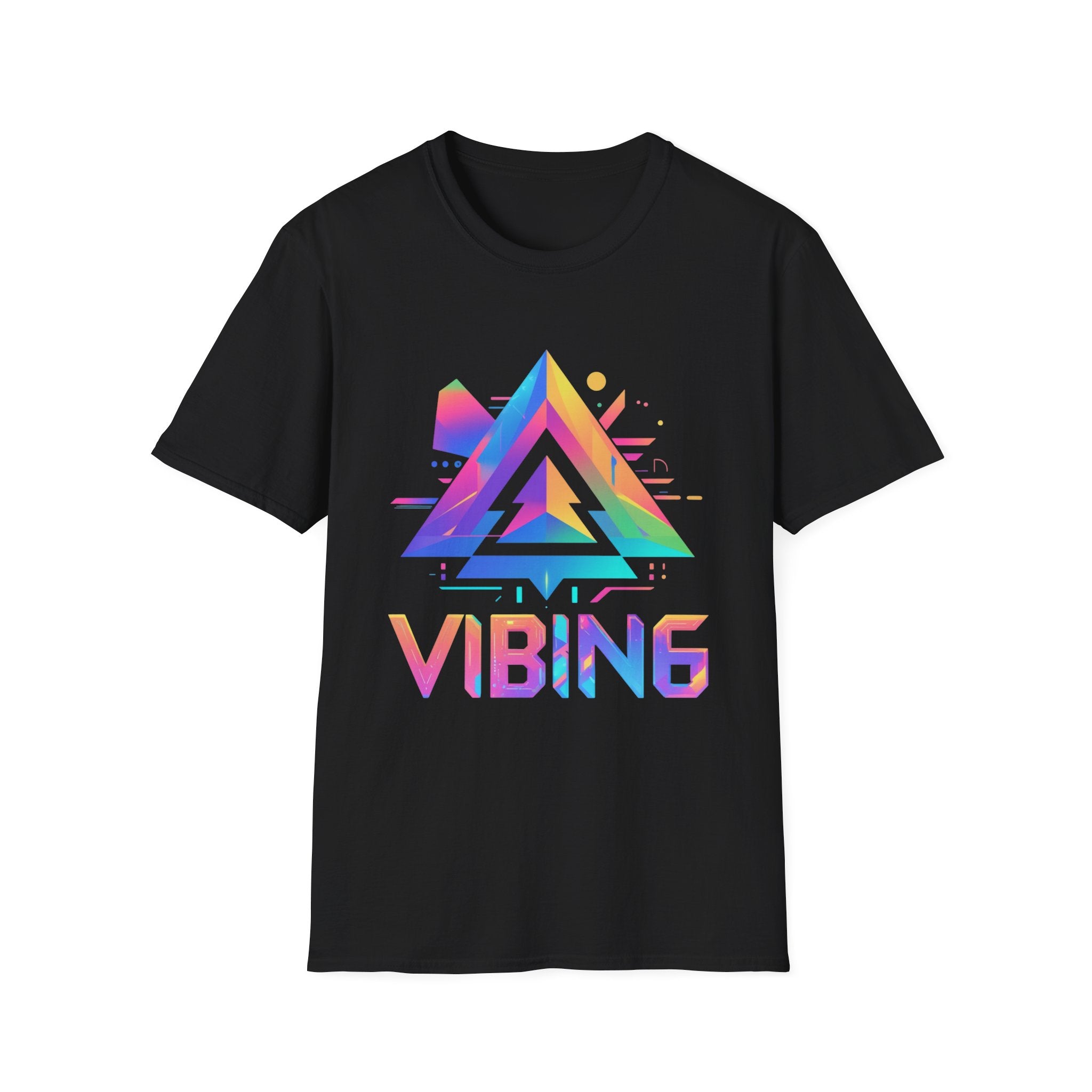Colorful VIBING Unisex Softstyle T-Shirt, Trendy Graphic Tee, Casual Wear, Festival Fashion, Gift for Music Lovers, Weekend Vibes